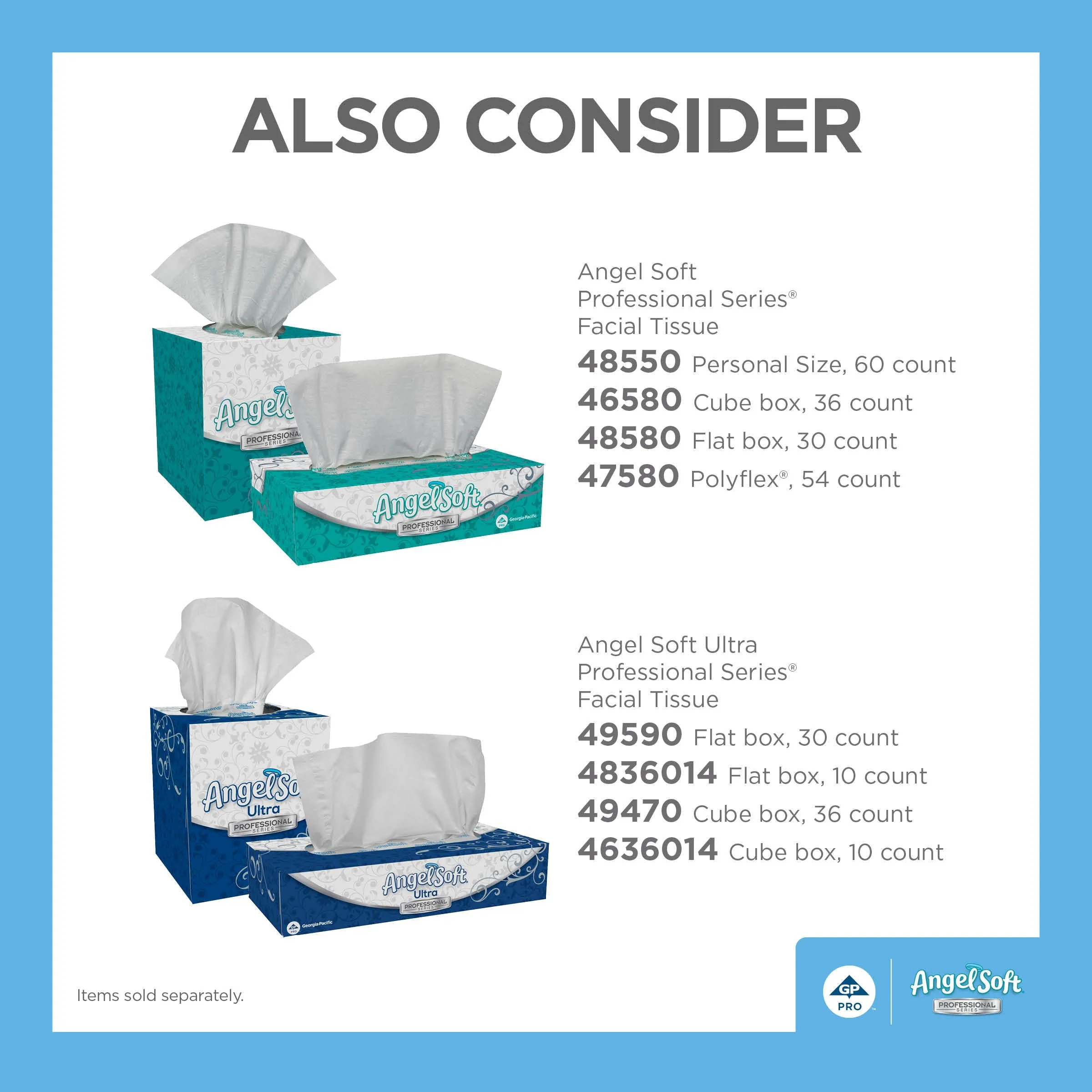 Georgia-Pacific Angel Soft Professional Series 2-Ply Facial Tissue (48550), 50 Sheets Per Box, 60 Tissue Flat Boxes Per Bulk Case - Image 7