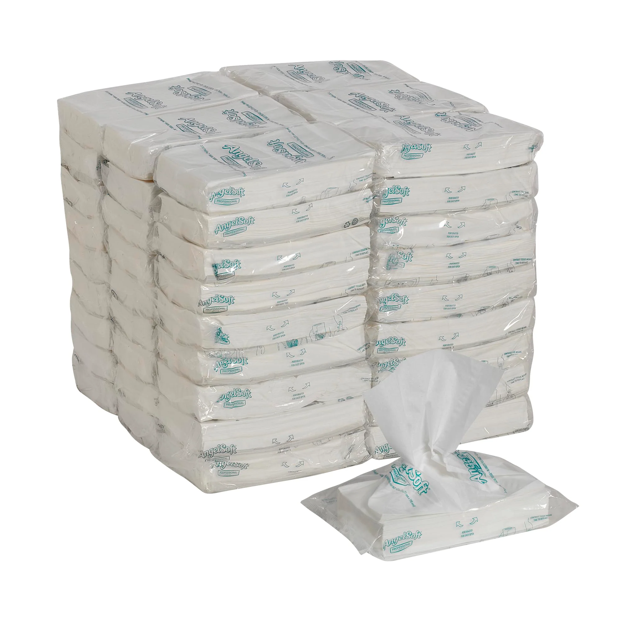 Georgia-Pacific Angel Soft Professional Series Polyflex 2-Ply Facial Tissue Paper (47580),96 Sheets Per Pack, 54 Bulk Tissue Packs Per Case, Fits Any Dispenser