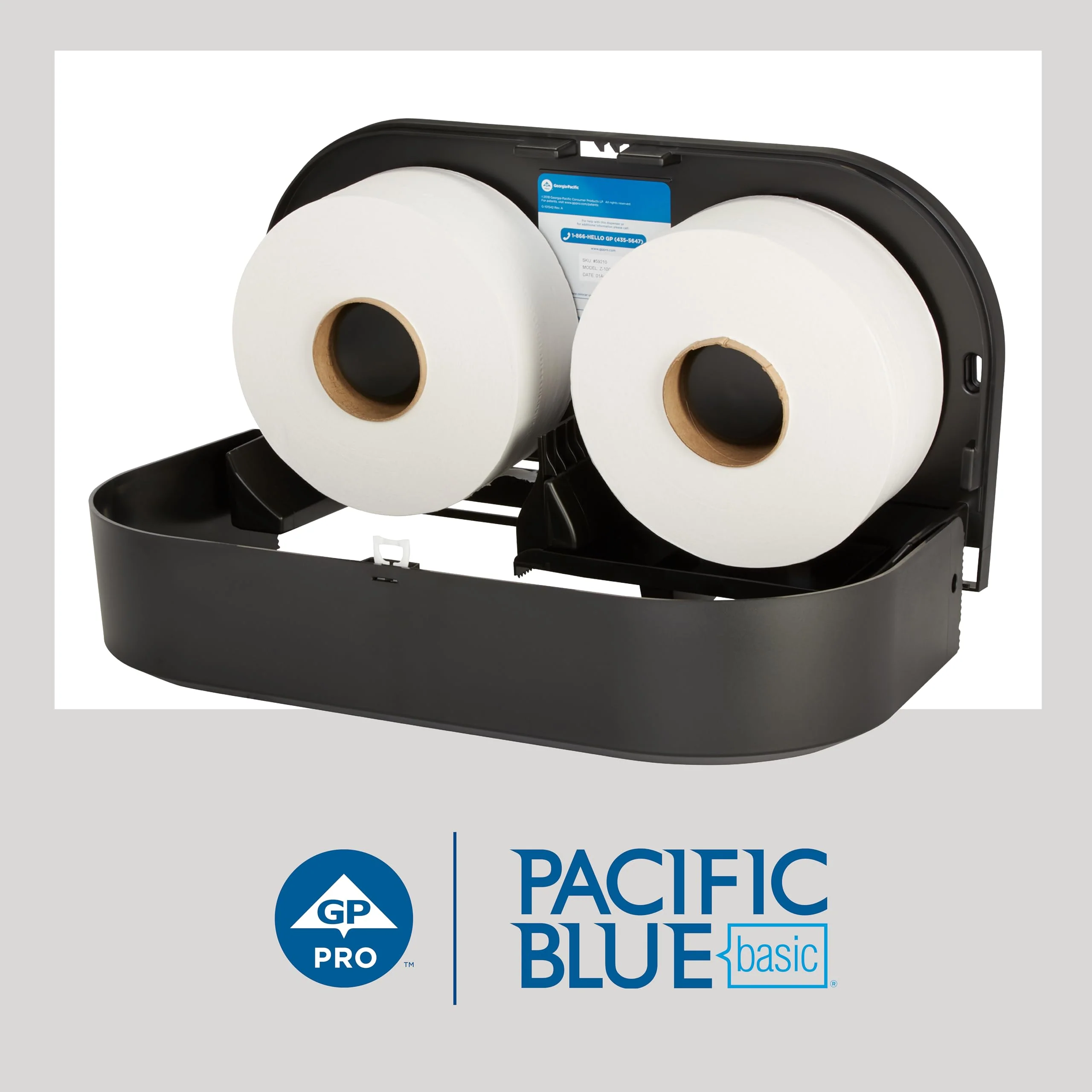 Georgia-Pacific Pacific Blue Basic 1-Ply Jumbo Jr. 9'' Toilet Paper by GP PRO (GEORGIA-PACIFIC), 13718, 2,000 Linear Feet Per Roll, 8 Rolls Per Case - Image 11