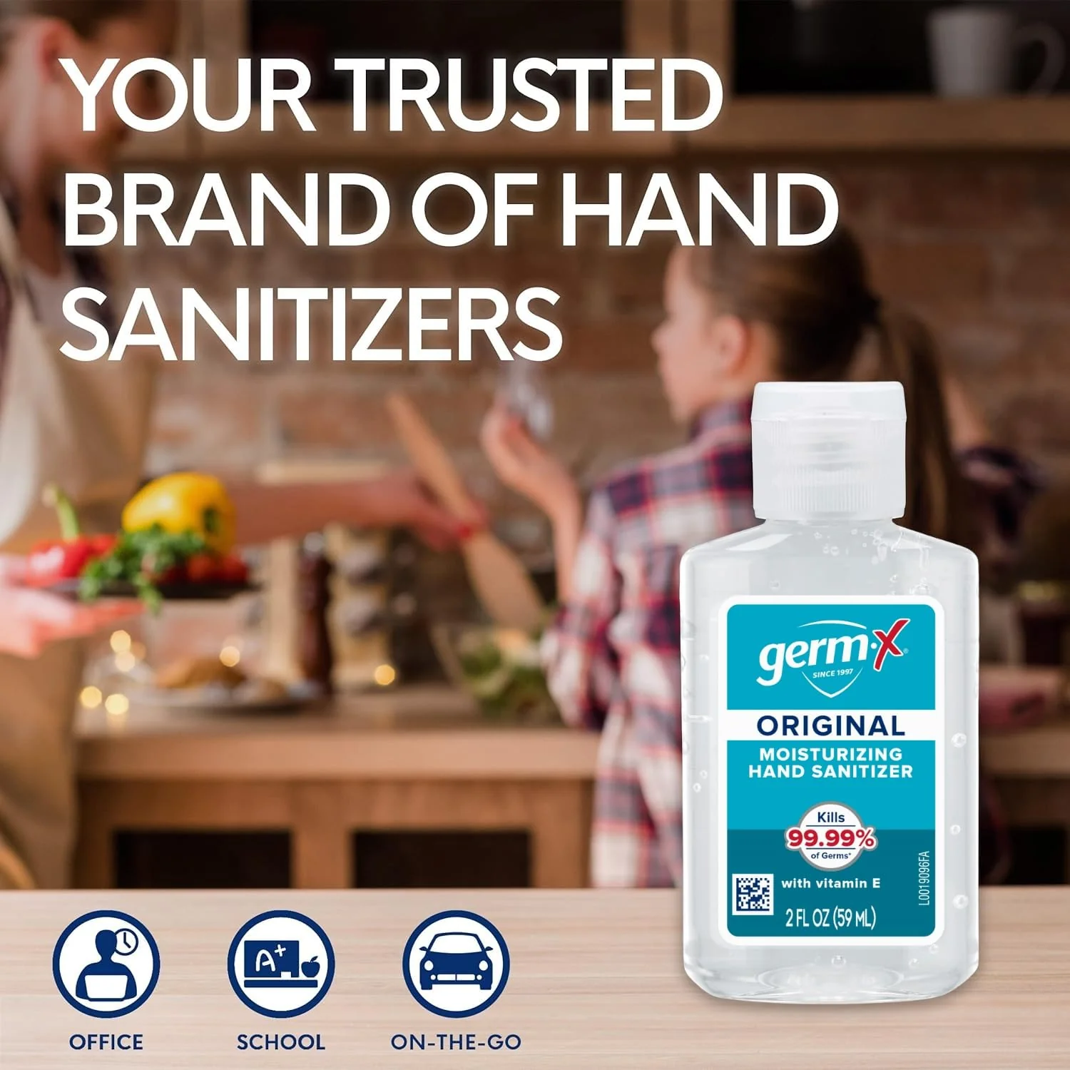 Germ-X Original Hand Sanitizer, 2 Fl Oz (Pack of 6), Less Drying Moisturizing Gel with Vitamin E, No Rinse Formula, Display Pack, Mini Travel Size for On-The-Go - Image 5