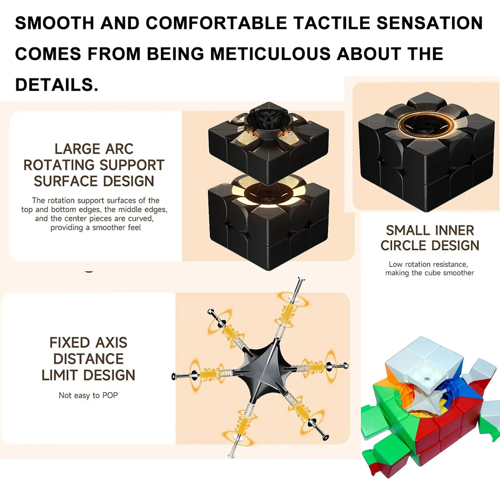 Giant Magic Cube, 18CM Big 3x3 Speed Cube Color-Matching 3D Sensory Puzzle Box Super Large Birthday Christmas Stocking Stuffers Gift for Kids Adults Fidget Toy Brain Teasers Cubing Classroom Speed Toy - Image 5