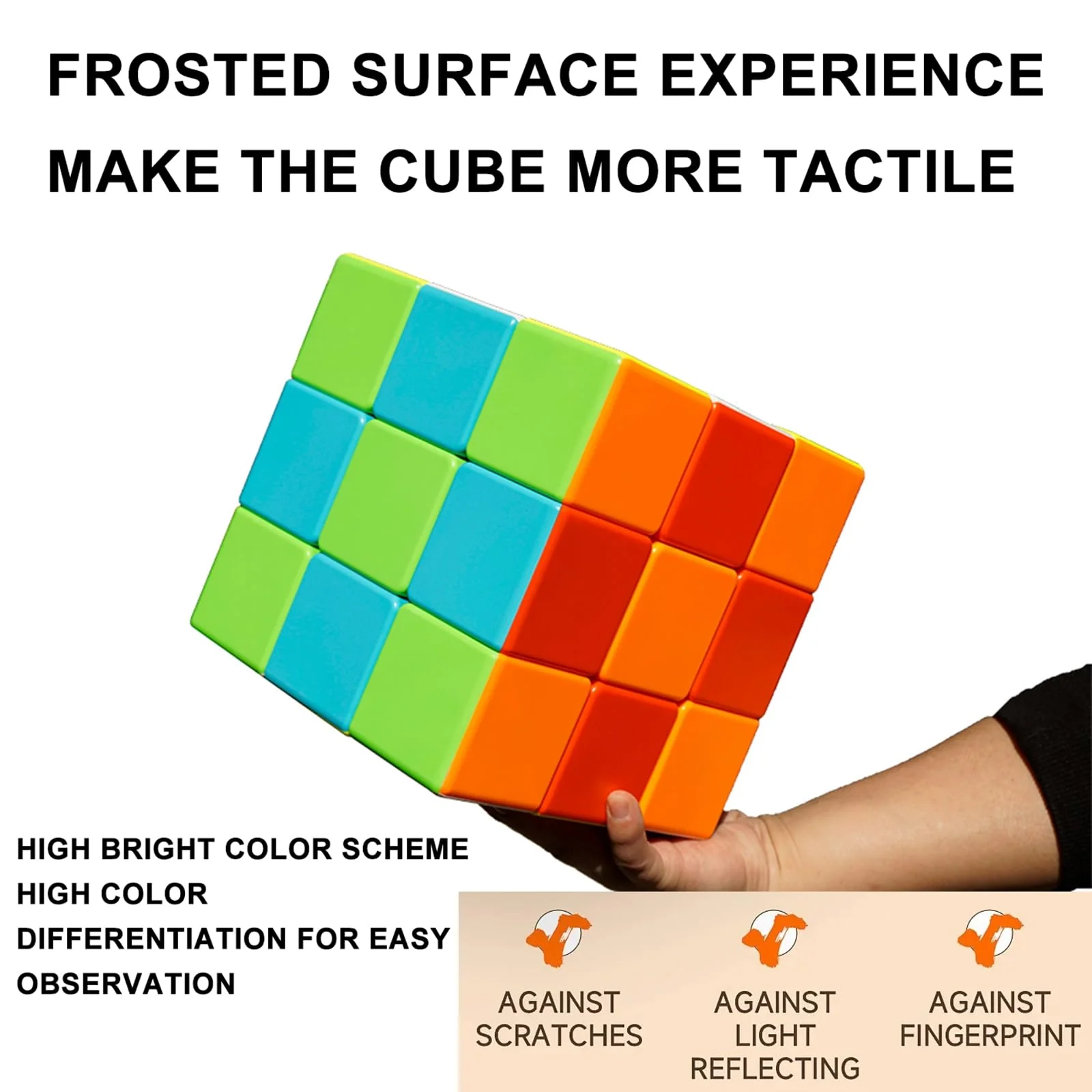 Giant Magic Cube, 18CM Big 3x3 Speed Cube Color-Matching 3D Sensory Puzzle Box Super Large Birthday Christmas Stocking Stuffers Gift for Kids Adults Fidget Toy Brain Teasers Cubing Classroom Speed Toy - Image 6