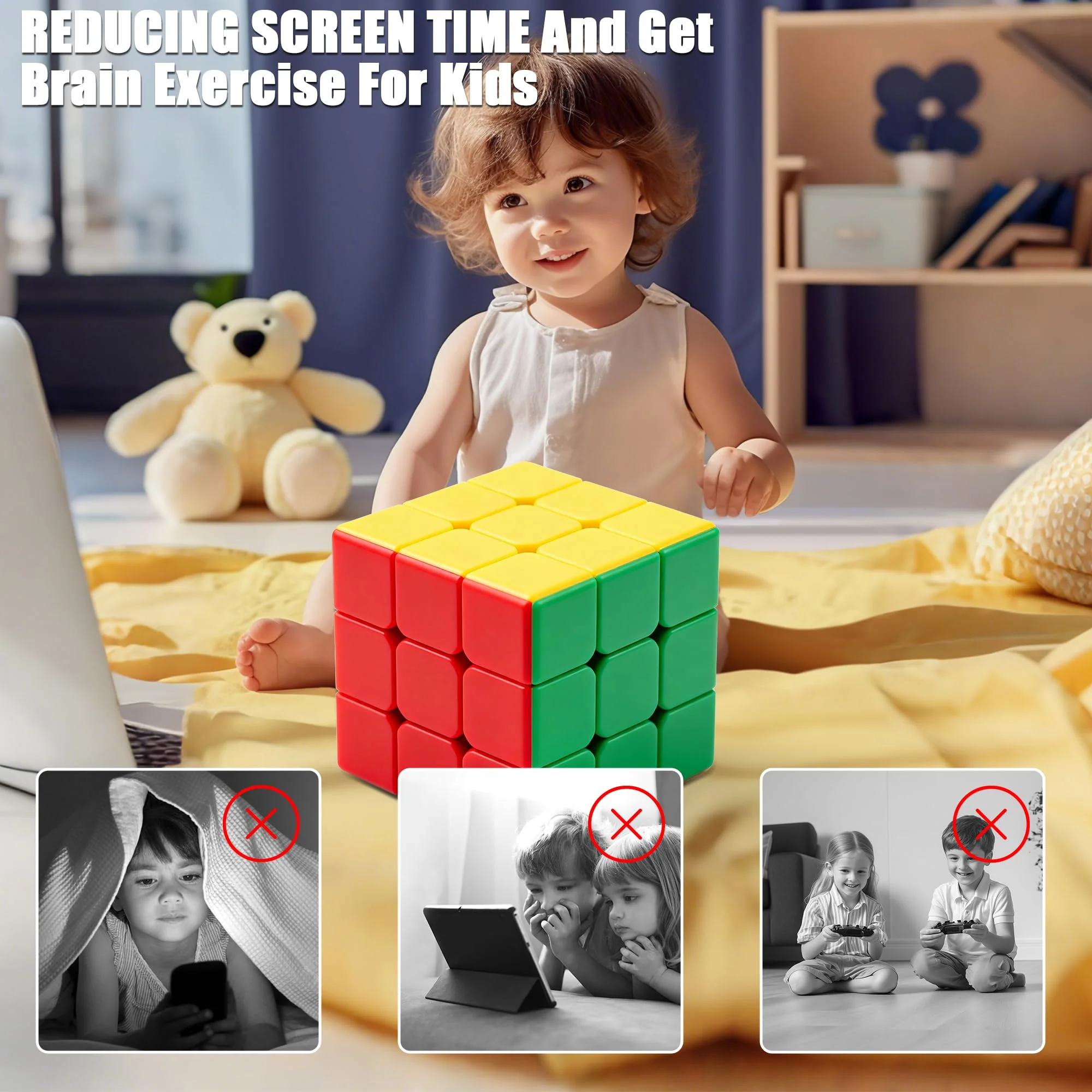 Giant Magic Cube, 18CM Big 3x3 Speed Cube Color-Matching 3D Sensory Puzzle Box Super Large Birthday Christmas Stocking Stuffers Gift for Kids Adults Fidget Toy Brain Teasers Cubing Classroom Speed Toy - Image 8