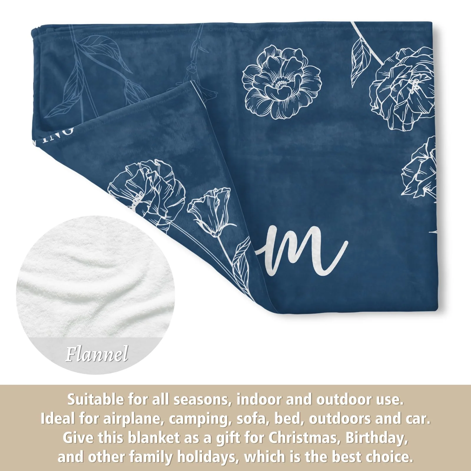 Gifts for Mom Christmas, Mom Birthday Gifts Blanket, Moms Gift for Women from Daughter Son, We Love You Present for Mother Mommy Mothers Day 60" x 50", Blue - Image 4