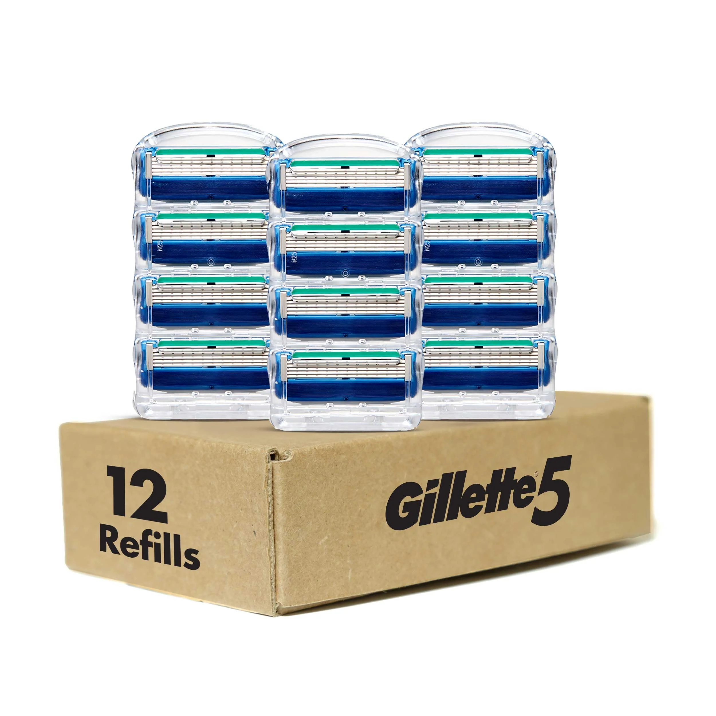 Gillette 5 Men's 5-Blade Razor Blade Refills, 12 Count - Image 2