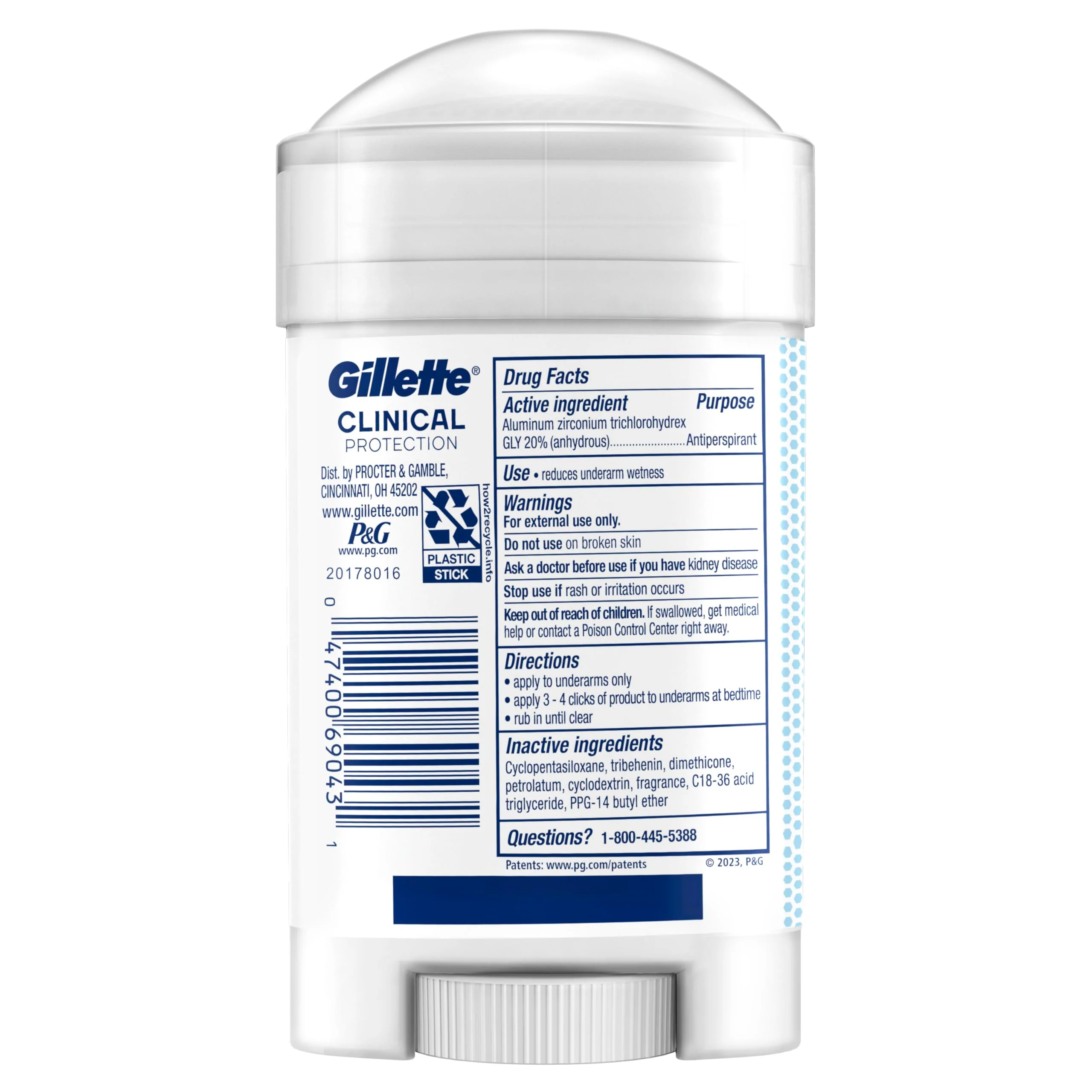 Gillette Clinical Antiperspirant and Deodorant for Men, 72hr Sweat & Odor Protection, Long Lasting Freshness, Anti-White Mark Technology, Soft Solid, Arctic Ice Scent, 2.6 oz - Image 2