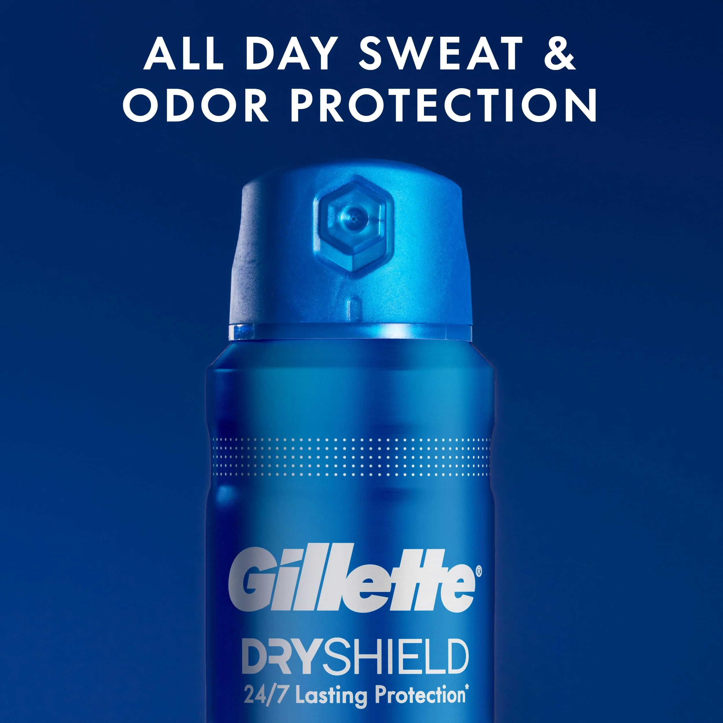 Gillette Dry Spray Antiperspirant and Deodorant for Men, 24/7 Sweat & Odor Protection, Anti-White Mark Technology, Cool Wave Scent, 4.3 oz (Pack of 3) - Image 4
