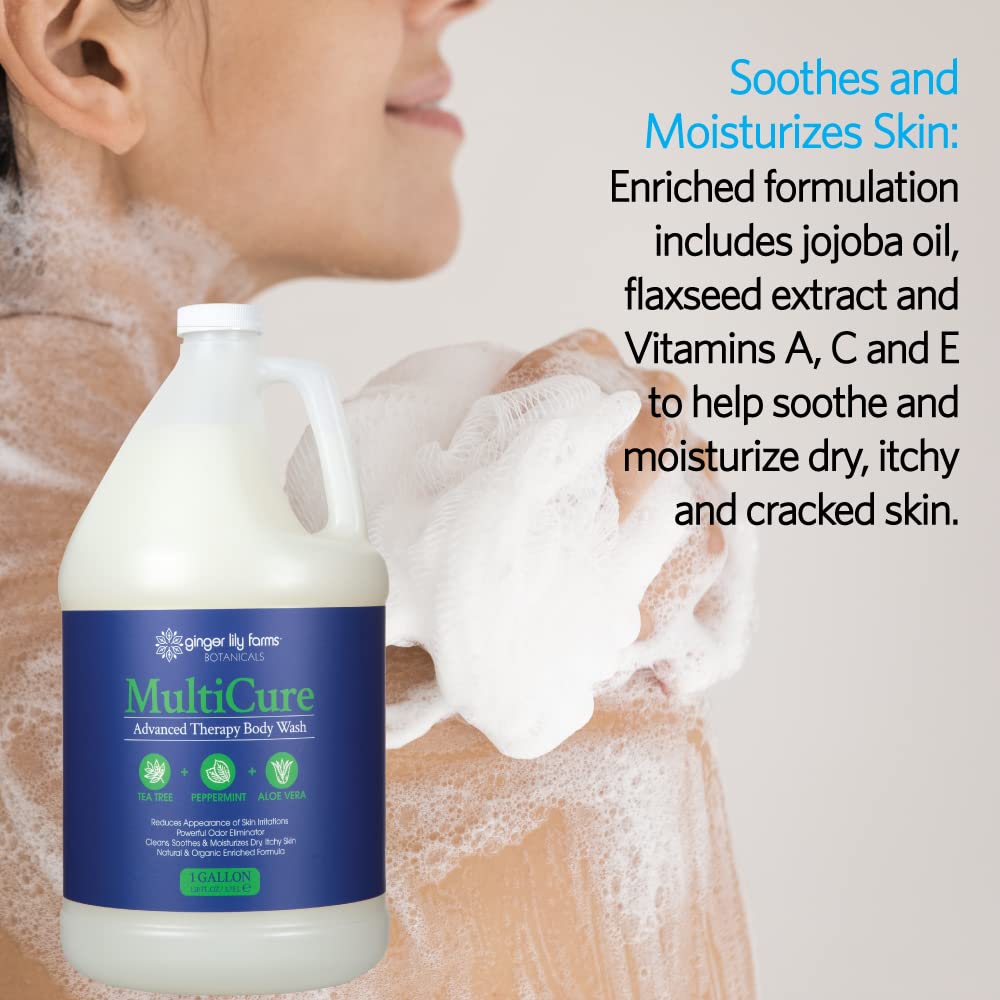 Ginger Lily Farms Botanicals MultiCure Advanced Therapy Body Wash with Tea Tree Oil, Peppermint and Aloe Vera, 100% Vegan & Cruelty-Free, 1 Gallon (128 fl oz) Refill - Image 2