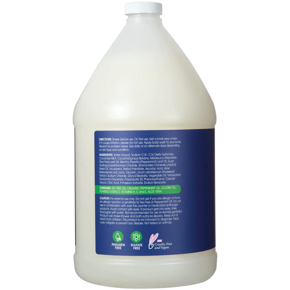 Ginger Lily Farms Botanicals MultiCure Advanced Therapy Body Wash with Tea Tree Oil, Peppermint and Aloe Vera, 100% Vegan & Cruelty-Free, 1 Gallon (128 fl oz) Refill - Image 5