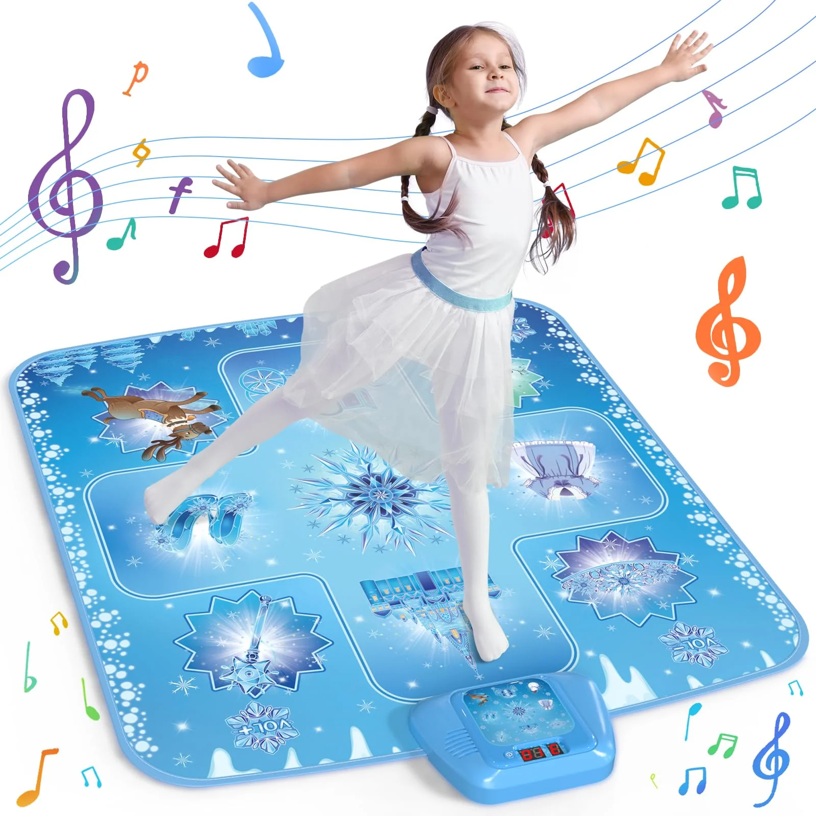 GirlsHome Dance Mat - Frozen Toys for Girls Electronic Dance Pad with 5 Game Modes, Built-in Music, Touch Sensitive Light Up LED Kids Musical Mat, Christmas & Birthday Gift for Girls 3-13 - Image 2
