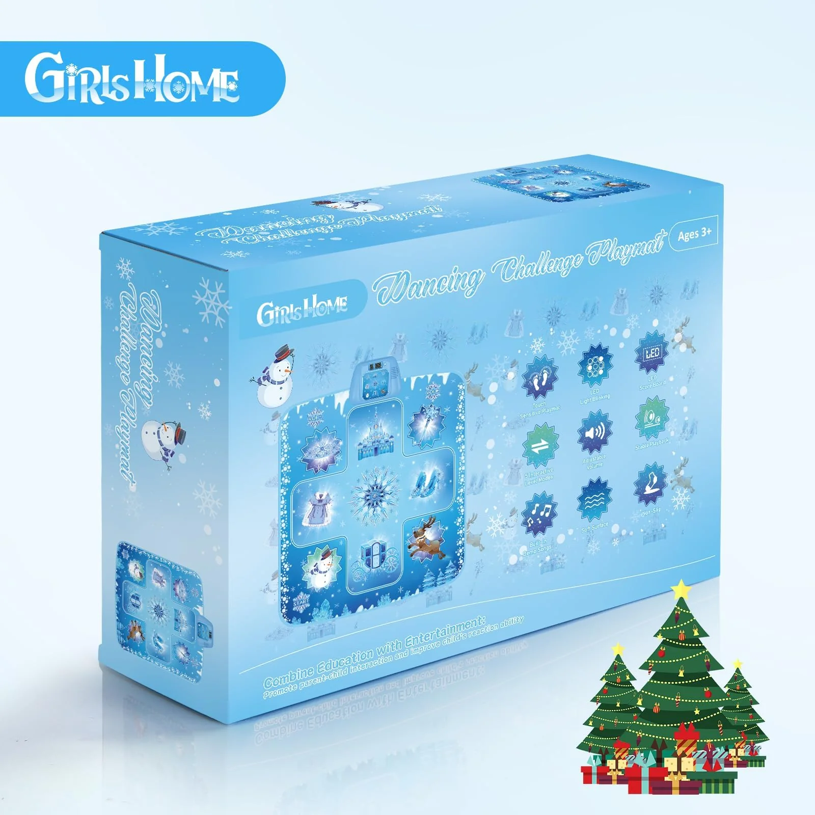 GirlsHome Dance Mat - Frozen Toys for Girls Electronic Dance Pad with 5 Game Modes, Built-in Music, Touch Sensitive Light Up LED Kids Musical Mat, Christmas & Birthday Gift for Girls 3-13 - Image 3