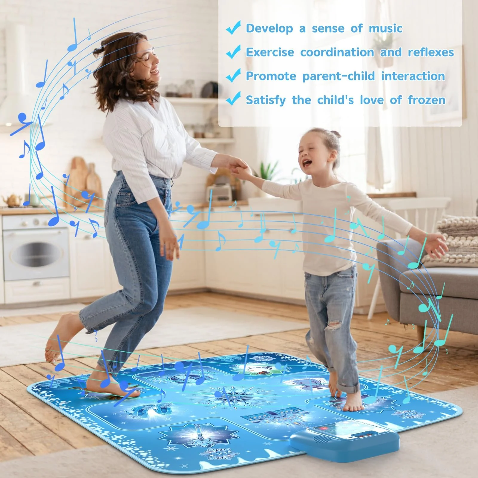 GirlsHome Dance Mat - Frozen Toys for Girls Rhythm Step Play Mat, Electronic Dance Pad with 5 Game Modes, Built-in Music, Touch Sensitive Light Up LED, 2026 New CPF Birthday Gift for Kids Girls 3-12 - Image 6