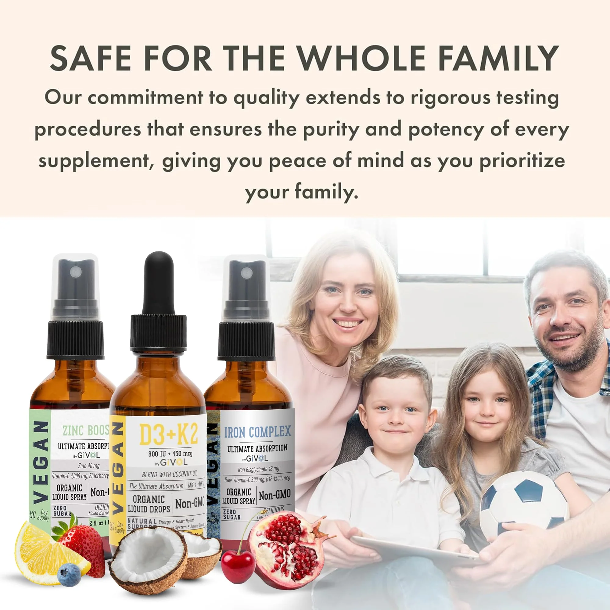 GIVOL Bone Support Bundle Liquid Spray - Iron Bisglycinate Complex, Zinc Picolinate, Vitamin D3 & K2 - Complete Multivitamin - Plant- Based, Non-GMO, Gluten Free, Sugar Free 2 Fl Oz (360 Days Supply) - Image 3