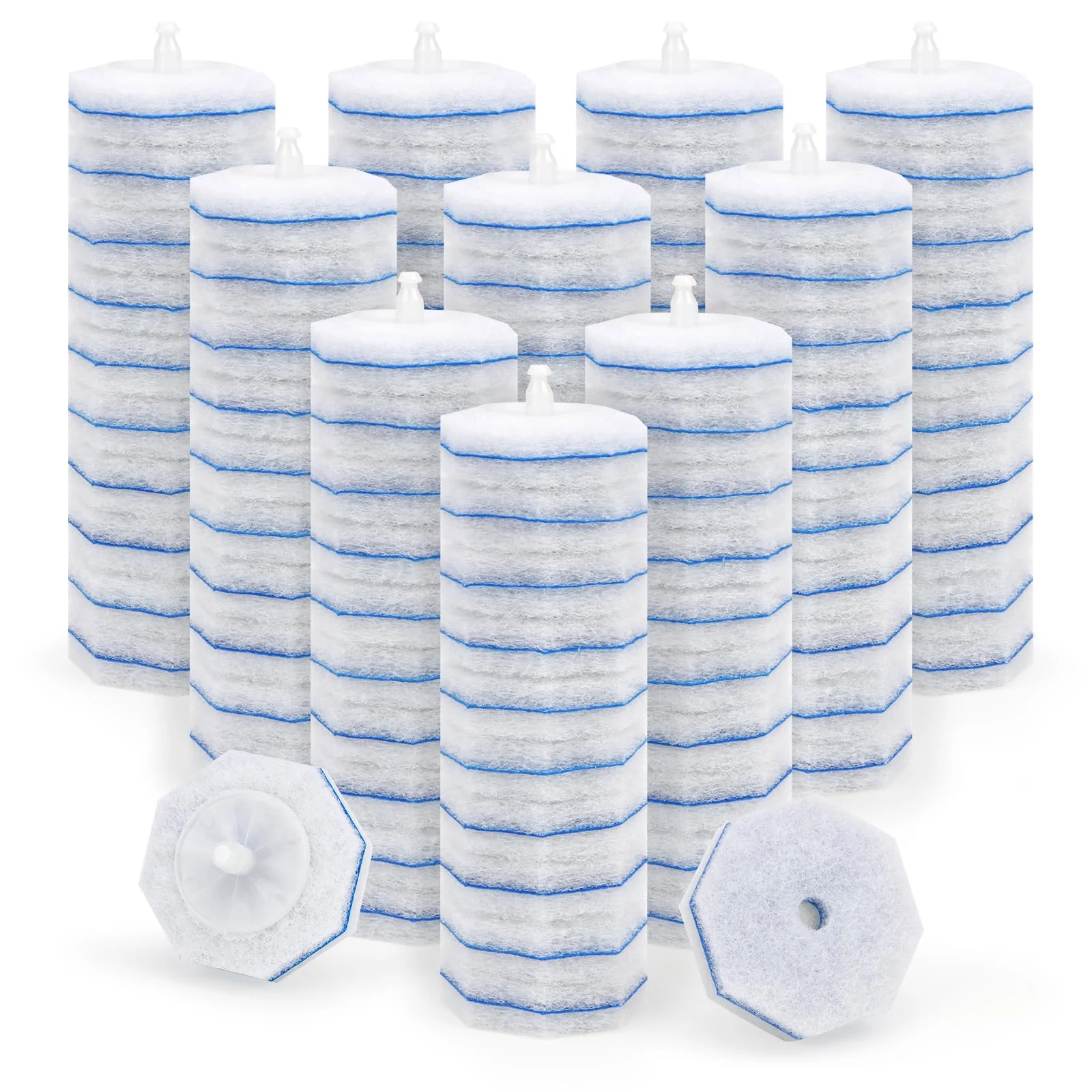 Gkweres 100PC Toilet Bowl Wand Refills, Disposable Toilet Brush Heads, Upgraded Toilet Scrubber Refill, Toilet Cleaner Refill Pads with Most Toilet Brushes for Easy Bathroom Cleaning