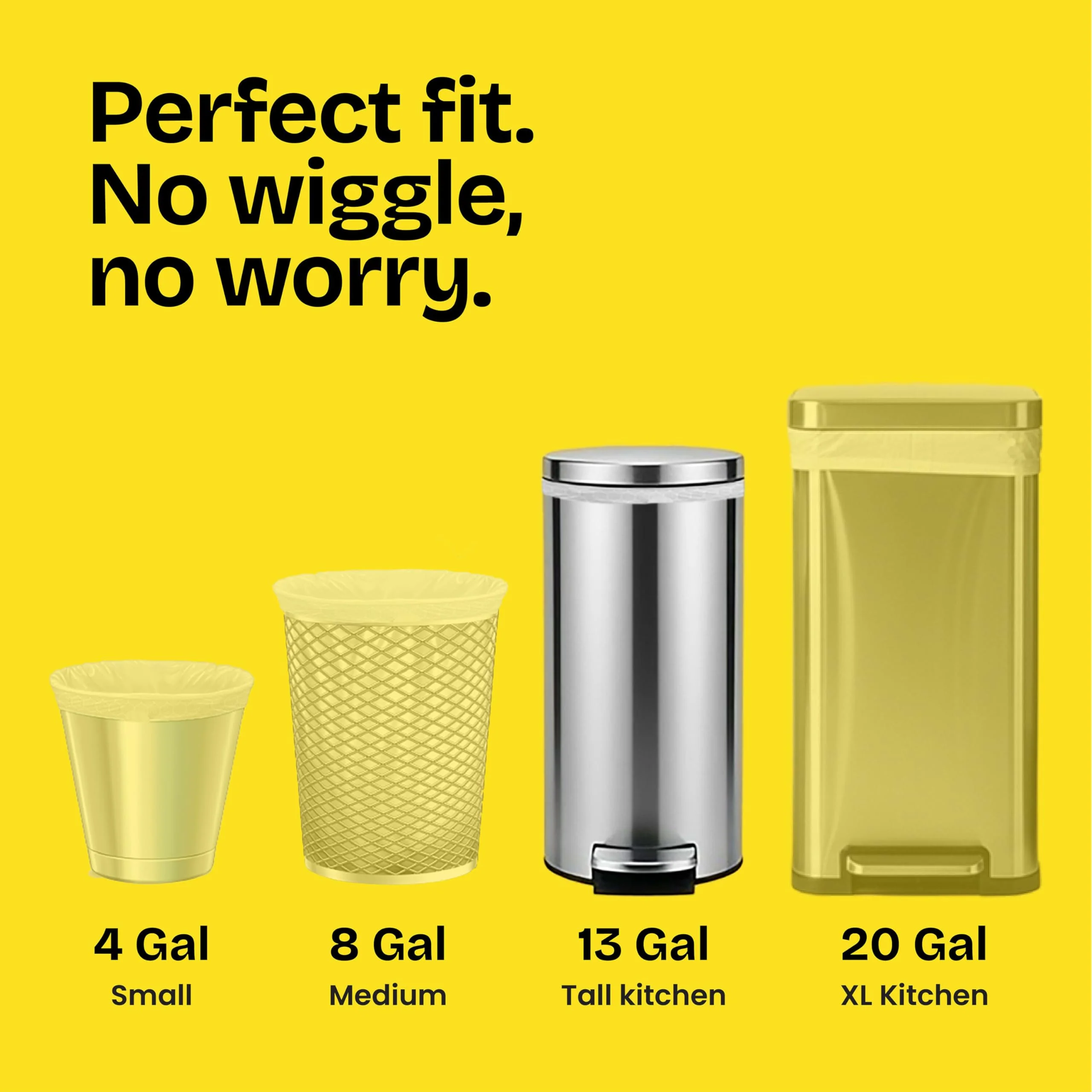 Glad ForceFlex Tall Kitchen Drawstring Trash Bags, 13 Gal, Fragrance Free, 110 Ct (Package May Vary) - Image 4