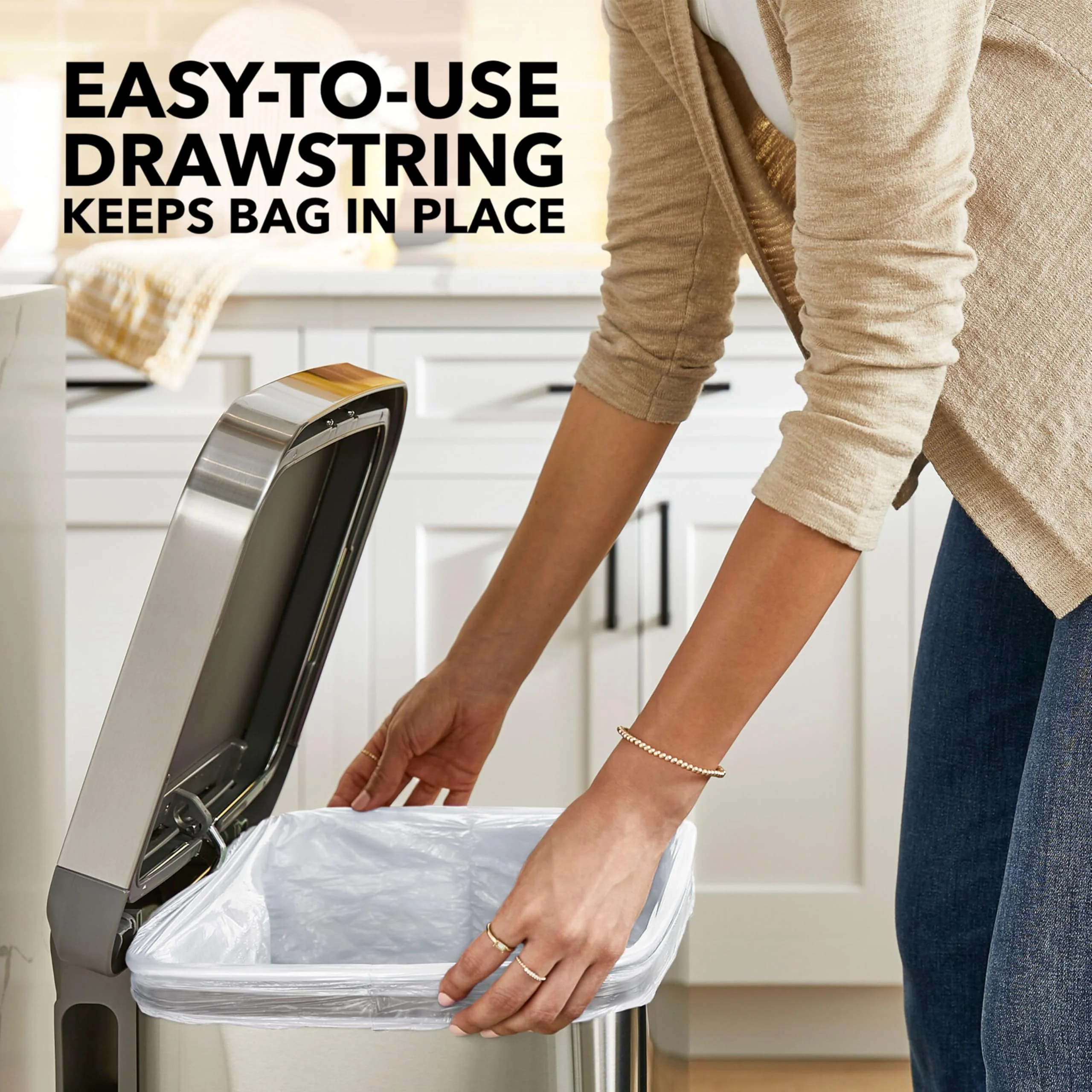 Glad ForceFlex Tall Kitchen Trash Bags, 13 Gallon, Fresh Clean, 140 Count (Package May Vary) - Image 7