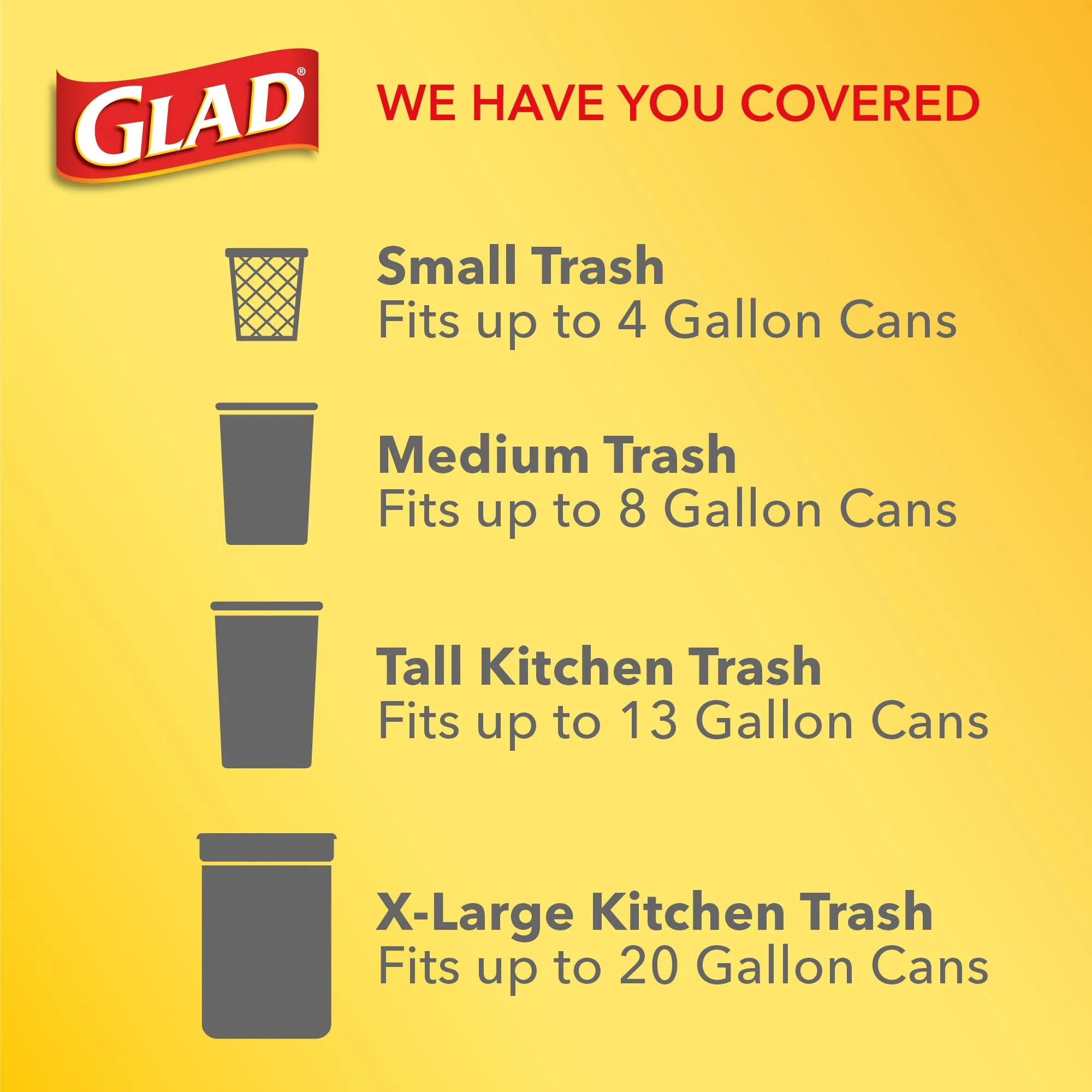 Glad Medium Trash Bags, 8 Gallon, Fragrance Free Garbage Bags with Drawstring, 80 Count - Image 3