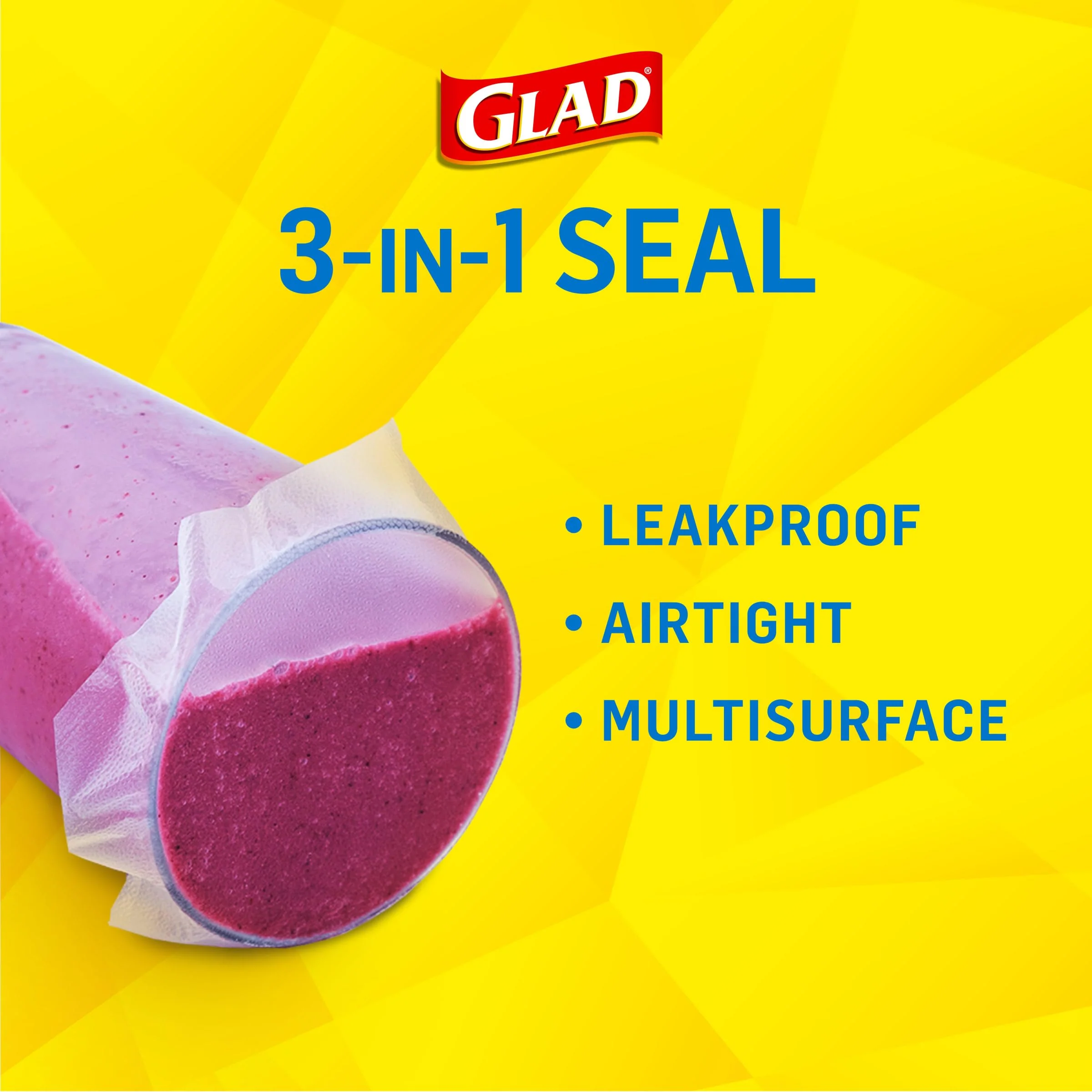 Glad Press'N Seal Plastic Food Wrap, 100 Square Foot Roll, Pack of 3, (Package May Vary) - Image 2