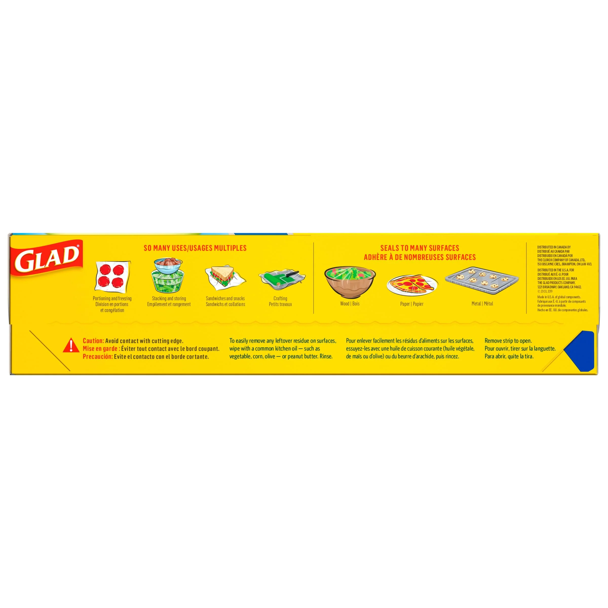Glad Press'N Seal Plastic Food Wrap, 100 Square Foot Roll, Pack of 3, (Package May Vary) - Image 7