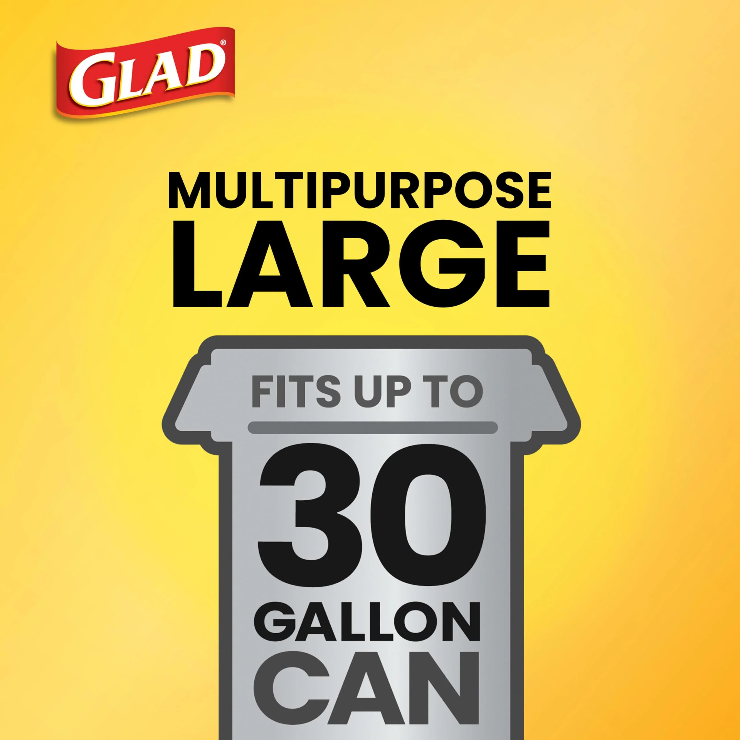 Glad Trash Bags, Strong Quick-Tie Large Garbage Bags - 30 Gallon - 21 Count (Package May Vary) - Image 4