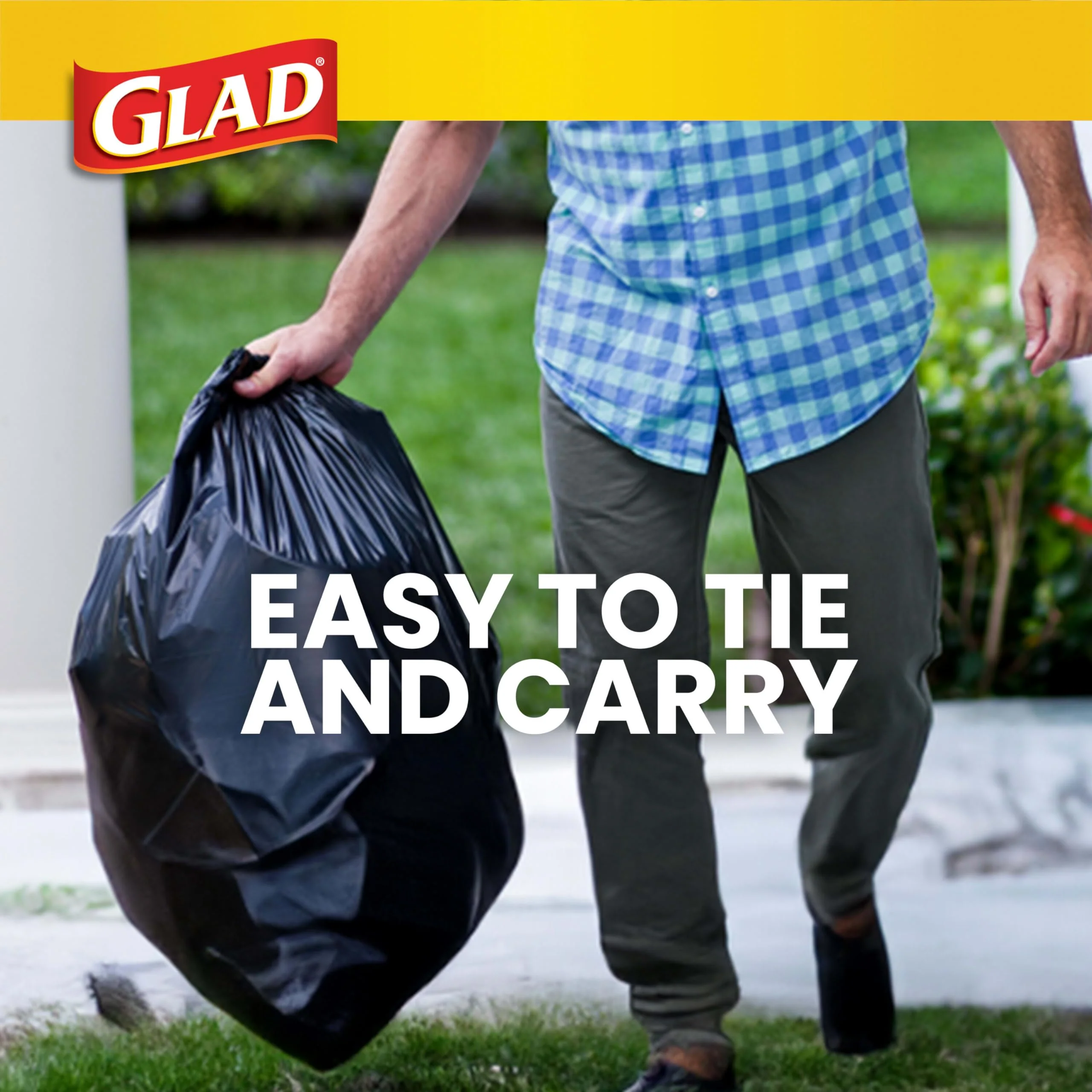 Glad Trash Bags, Strong Quick-Tie Large Garbage Bags - 30 Gallon - 21 Count (Package May Vary) - Image 3