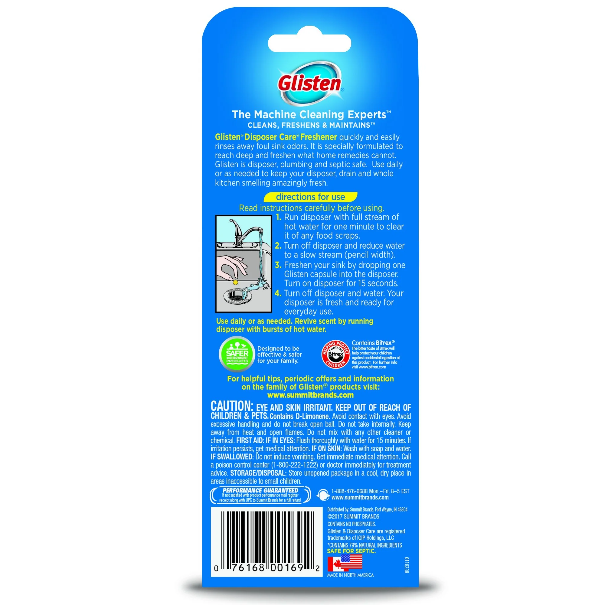 Glisten Garbage Disposer Freshener, Lemon Scent, 6-Pack - Image 4