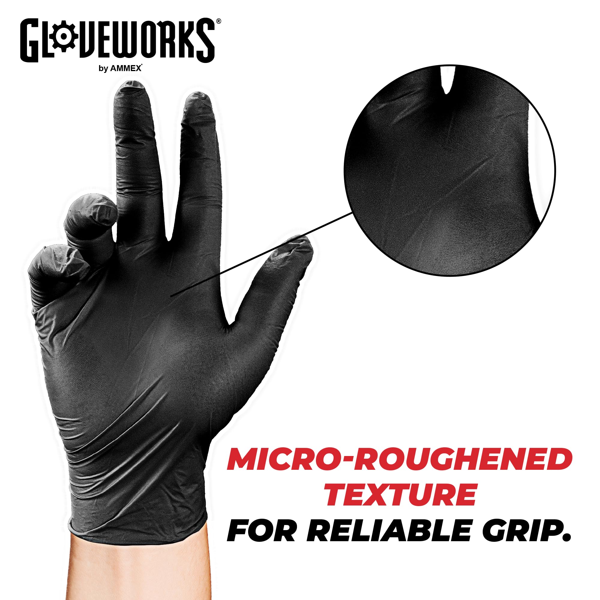 GLOVEWORKS Black Nitrile Gloves 5 Mil Disposable for Food Service, Cooking, Professional Cleaning, Size XL, 3 Boxes of 100 - Image 4