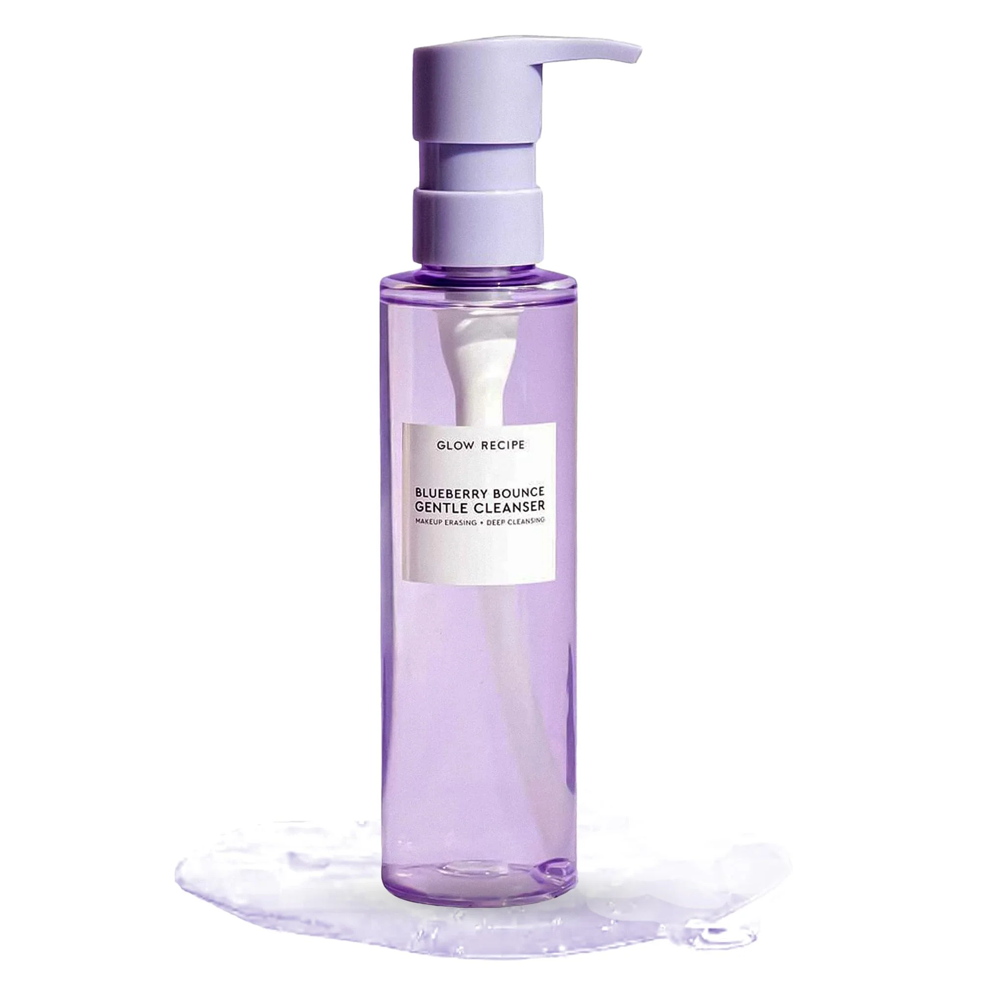 Glow Recipe Blueberry Bounce Exfoliating Face Wash - Foaming Facial Cleanser, Makeup Remover & Clarifying Mask - Hydrating Hyaluronic Acid & Gentle AHA for Sensitive Skin - Korean Skincare, 160ml