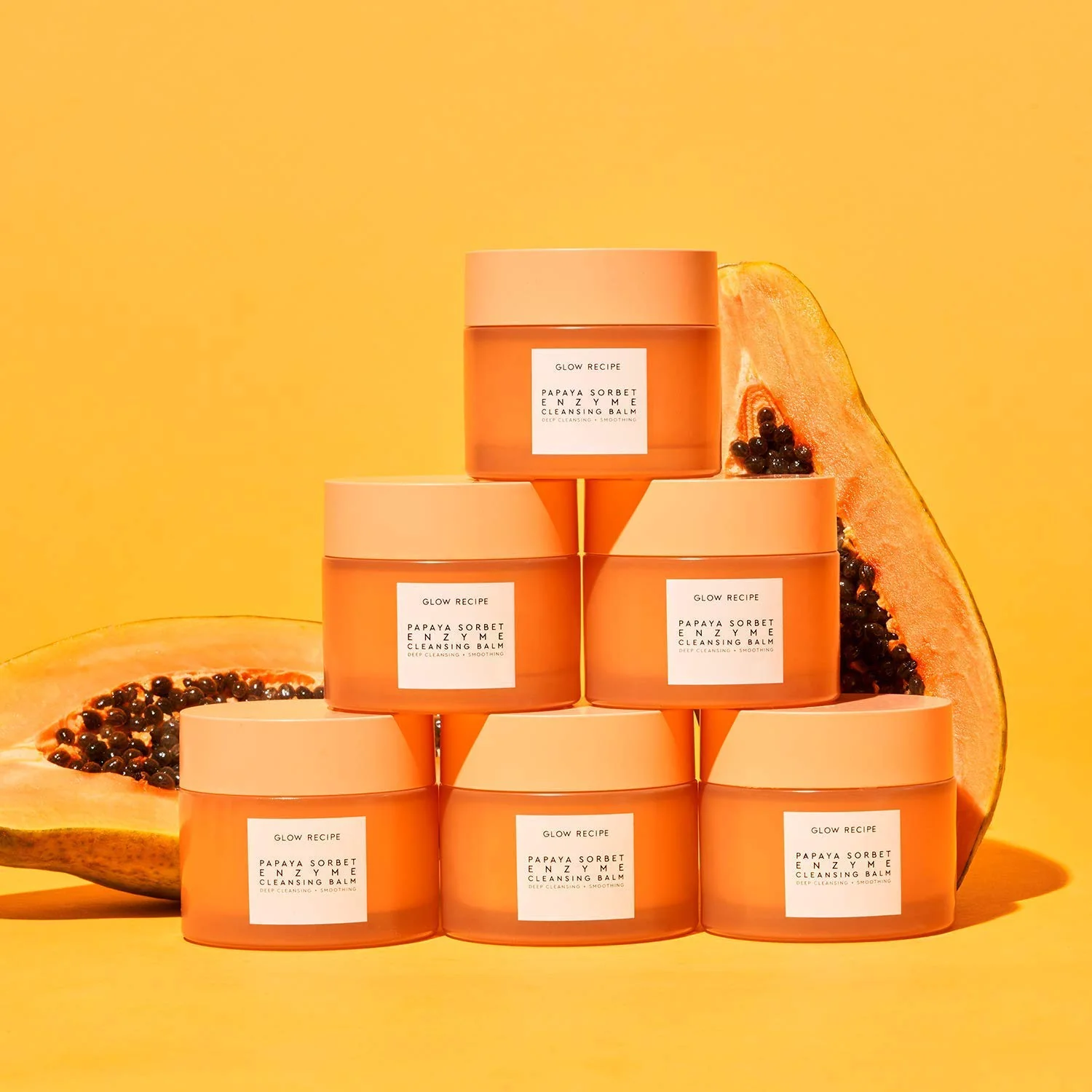 Glow Recipe Papaya Enzyme Cleansing Balm, Korean Double Cleanse First Cleanser, Makeup Remover + Cleansing Oil Balm, Gentle Exfoliating Face Cleanser, Hydrating (3.38 oz) - Image 3