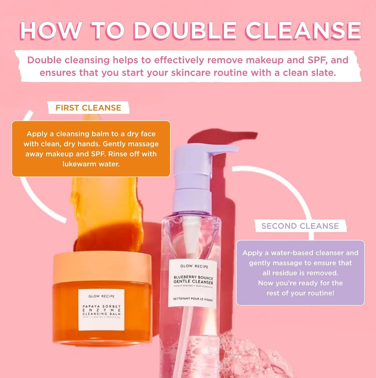 Glow Recipe Papaya Enzyme Cleansing Balm, Korean Double Cleanse First Cleanser, Makeup Remover + Cleansing Oil Balm, Gentle Exfoliating Face Cleanser, Hydrating (3.38 oz) - Image 7