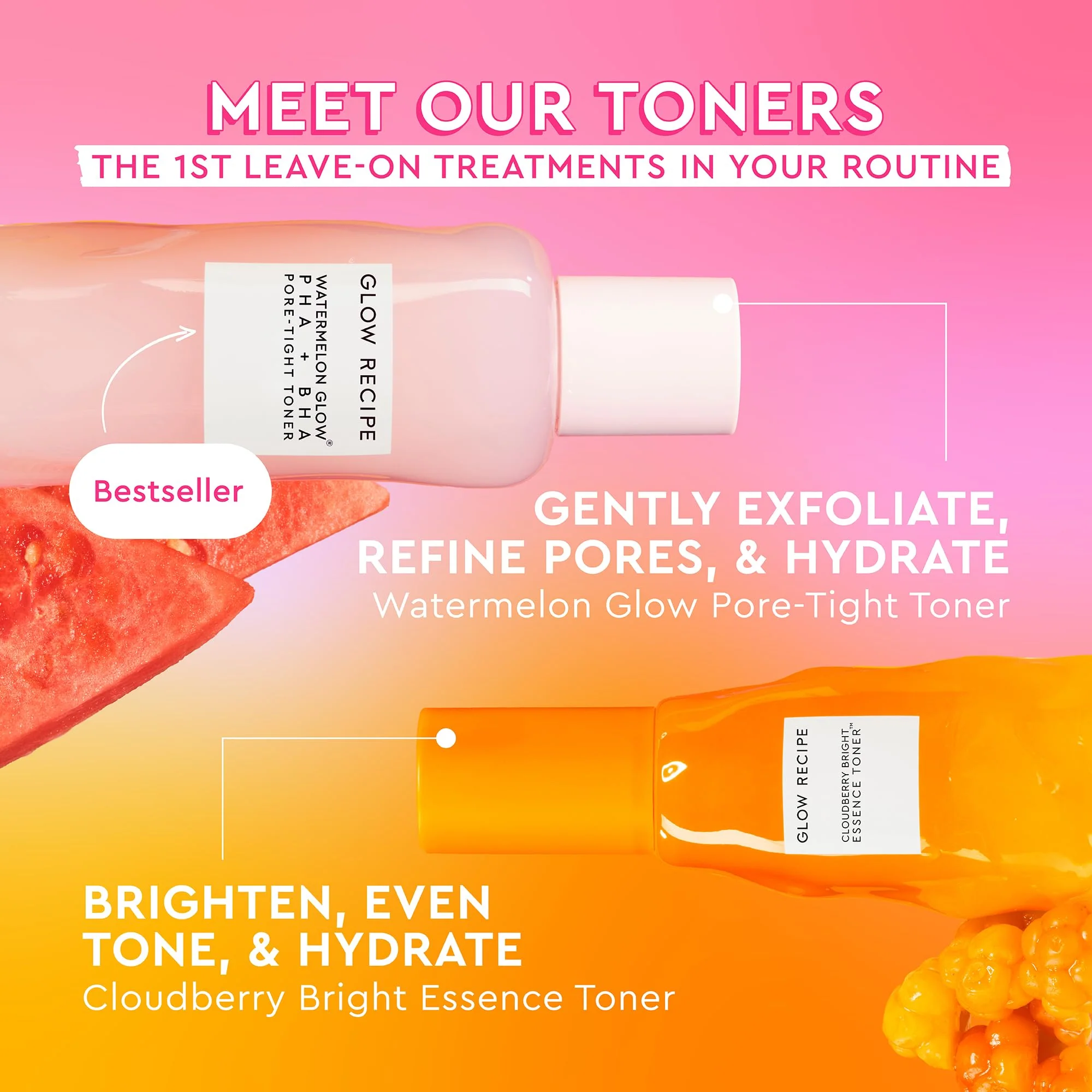 Glow Recipe Travel Size Cloudberry Brightening Toner + Essence Skincare-CoQ10 Face Toner to Strengthen Skin Barrier+Hydrating Rice Water, Vitamin C, E & 5% Glycerin to Soften & Even Skin Tone (30 ml) - Image 2