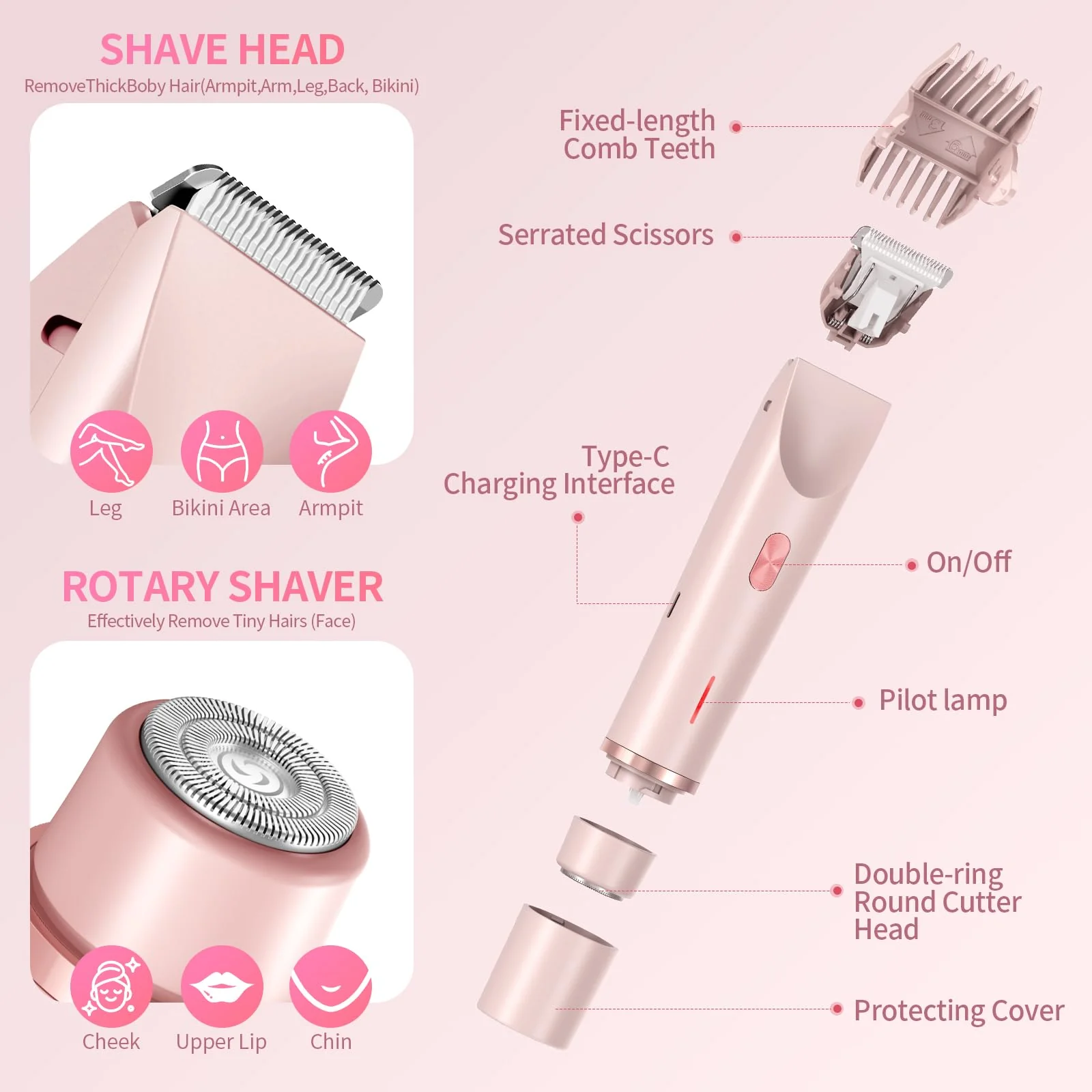 GlowShave™ -2-in-1 Women’s Body Shaver,Glow Aura Bikini Shaver - Image 3