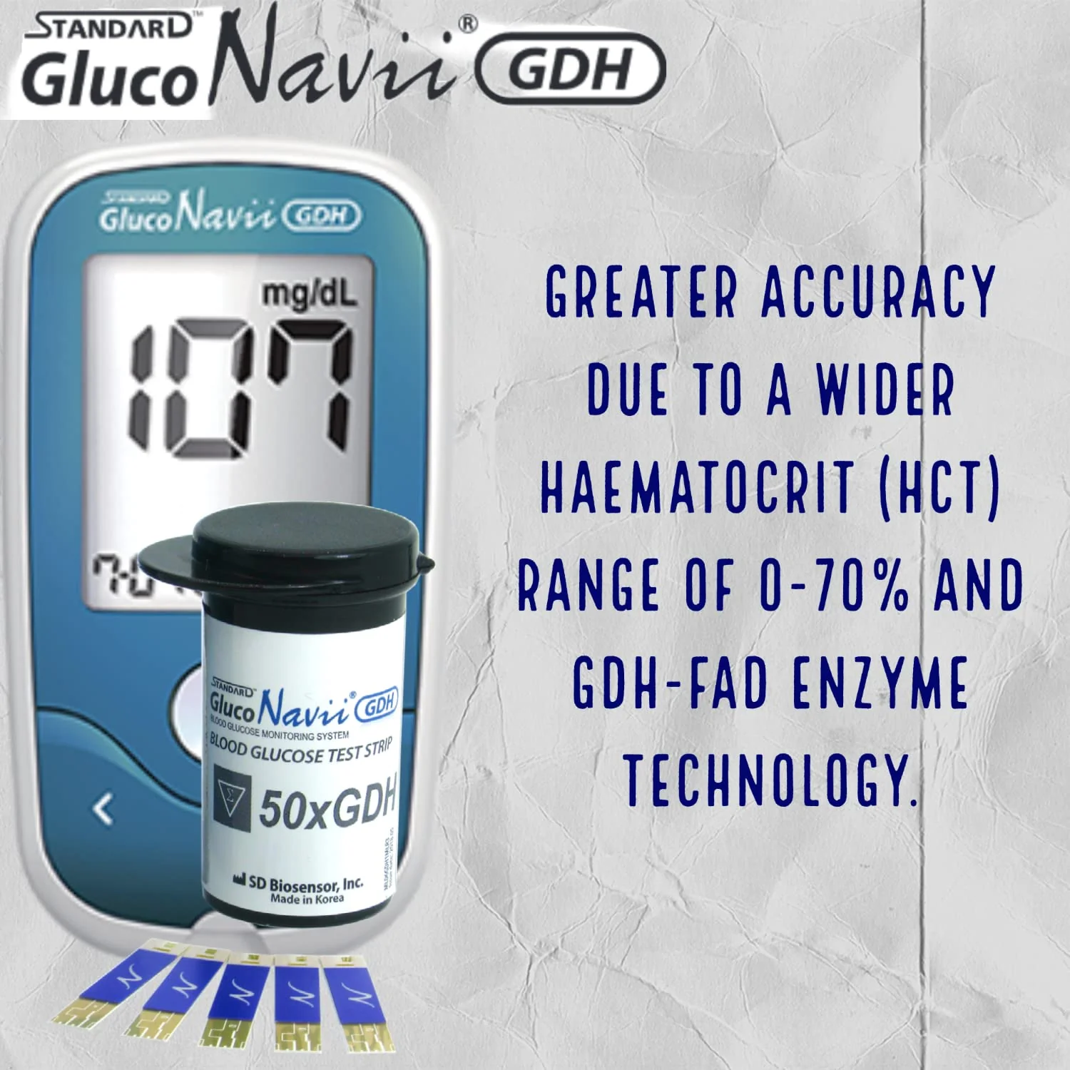 GlucoNavii Blood Glucose Test Strips, 100 Count – Blood Sugar Test Kit Replacement for GlucoNavii Glucometer – No Re-Coding – Fast 5-Second Results – Accurate Blood Sugar Test Strips – Long Expiry - Image 2