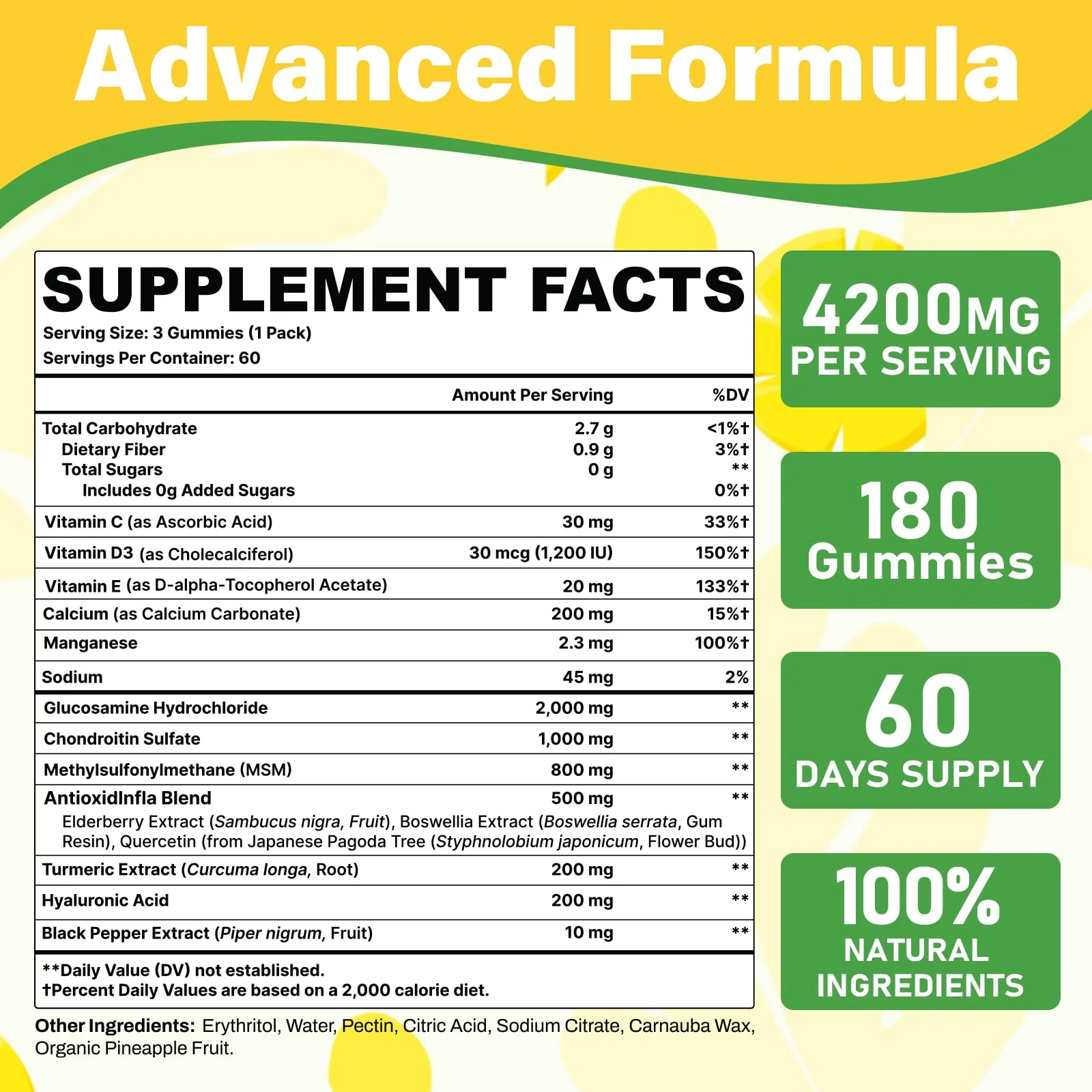 Glucosamine Chondroitin Gummies, 4200mg Extra Strength Joint Supplements Glucosamine Chondroitin with MSM & Elderberry for Joint Health, Flexibility, Immune Support for Adults, Men & Women, 180 Count - Image 8