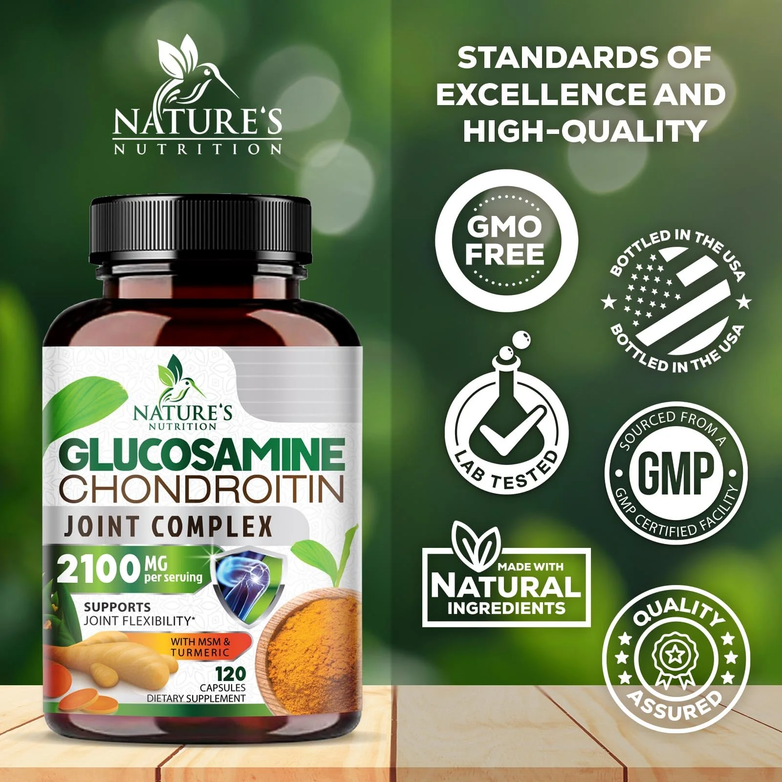 Glucosamine Chondroitin MSM - 3x Strength Joint Support Supplement for Joint Mobility & Comfort For Men and Women, Glucosamine Supplements Complex with Turmeric & Boswellia - 120 Capsules - Image 7