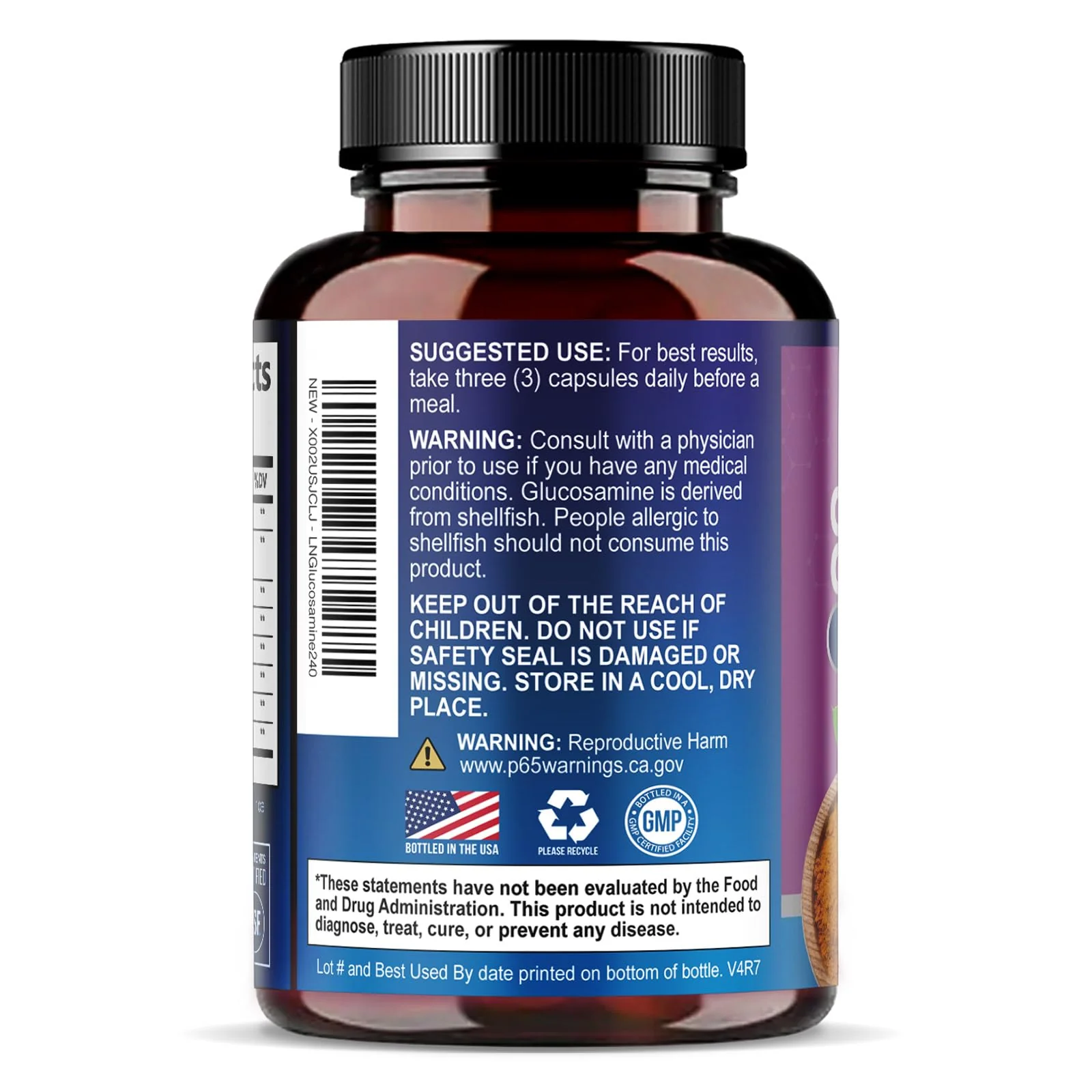 Glucosamine Chondroitin MSM Complex - 3X Strength Joint Support Supplement with Glucosamine Sulfate, Turmeric, Boswellia - For Cartilage, Mobility & Flexibility - Bottled in USA, 240 Capsules - Image 3