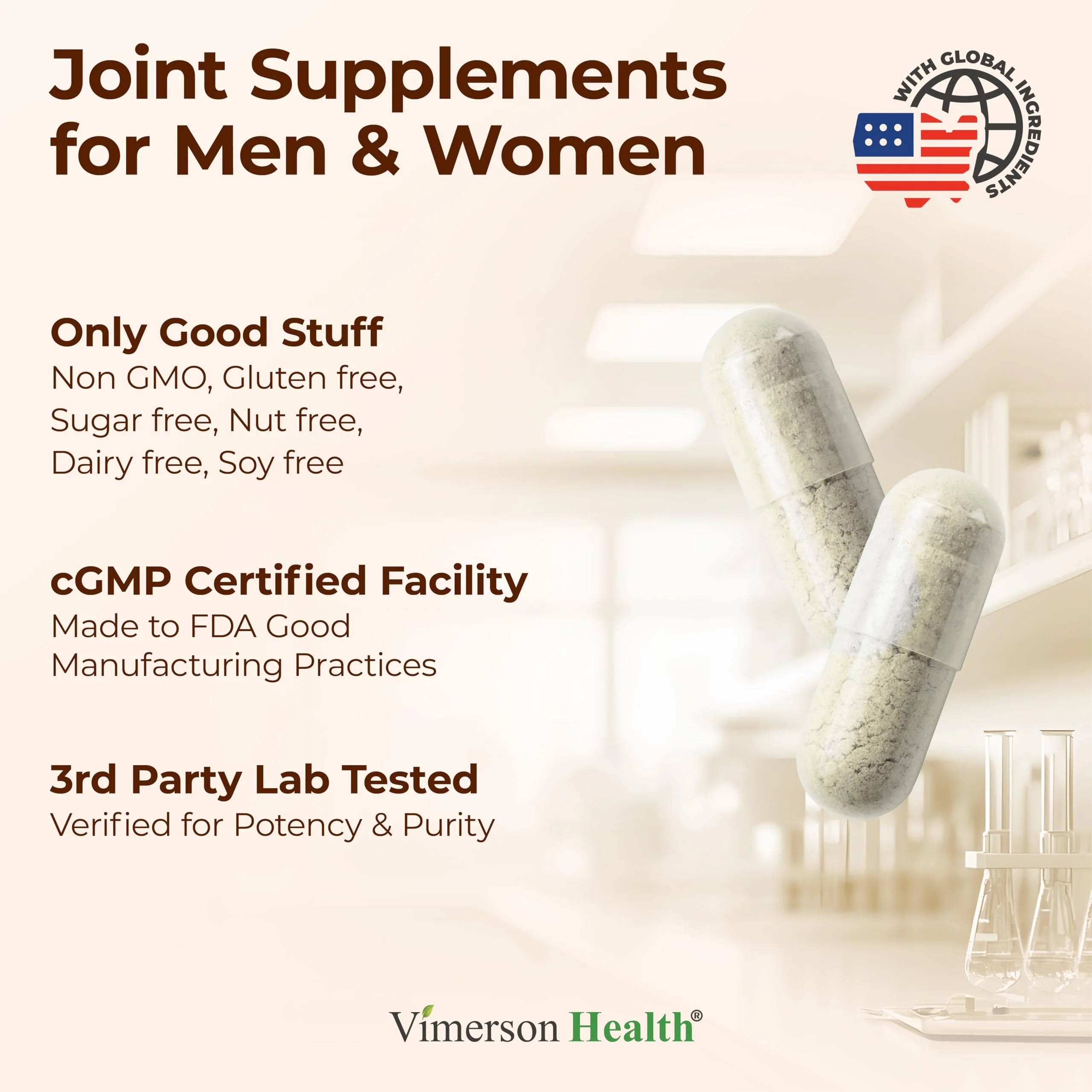 Glucosamine Sulfate with Hyaluronic Acid, Boswellia, Black Pepper & MSM Supplement – 5-in-1 Joint Supplements for Men and Women – Joint Health, Mobility & Bone Strength – FSA Eligible 60 Caps - Image 7