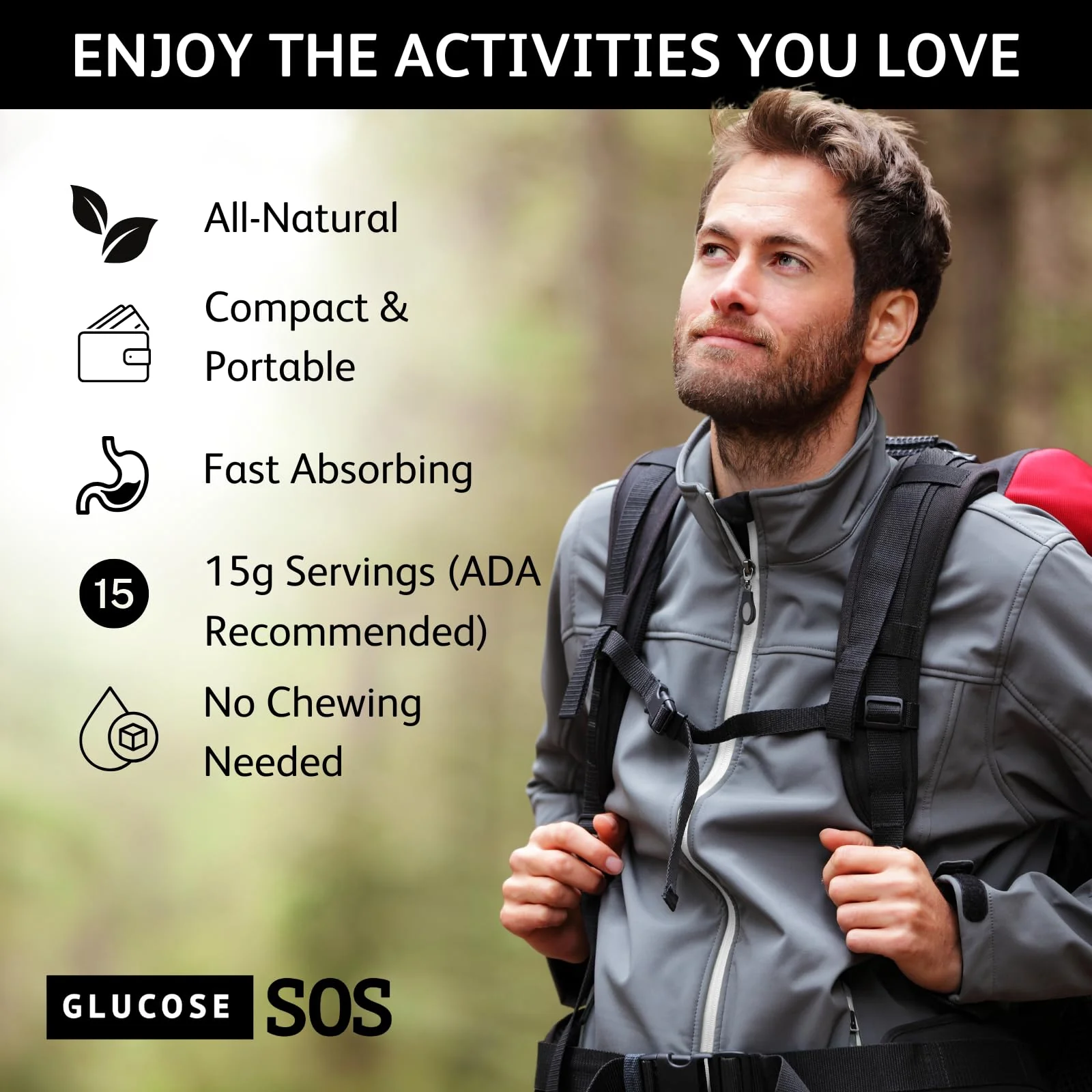 Glucose SOS Glucose Powder Packets with Natural Dextrose, Fast-Absorption That Instantly Dissolves in Your Mouth with No Water Needed, Kiwi Strawberry 72 Servings - Image 6