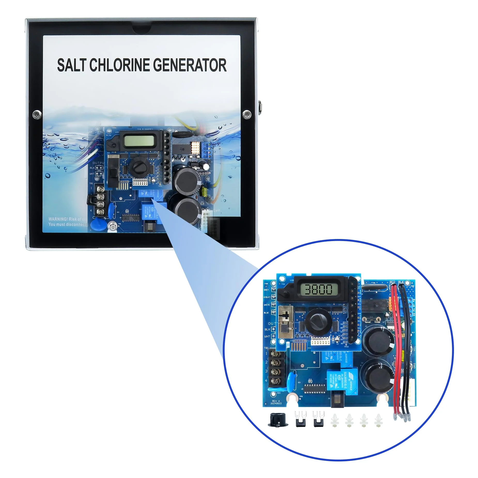 GLX-PCB-RITE Main Circuit Board & GLX-PCB-DSP Display Board,Fits The Hayward/Goldline Aqua Rite Saltwater Chlorinator,for Pool Chlorinators Replacement,Hayward aquarite Circuit Board - Image 4