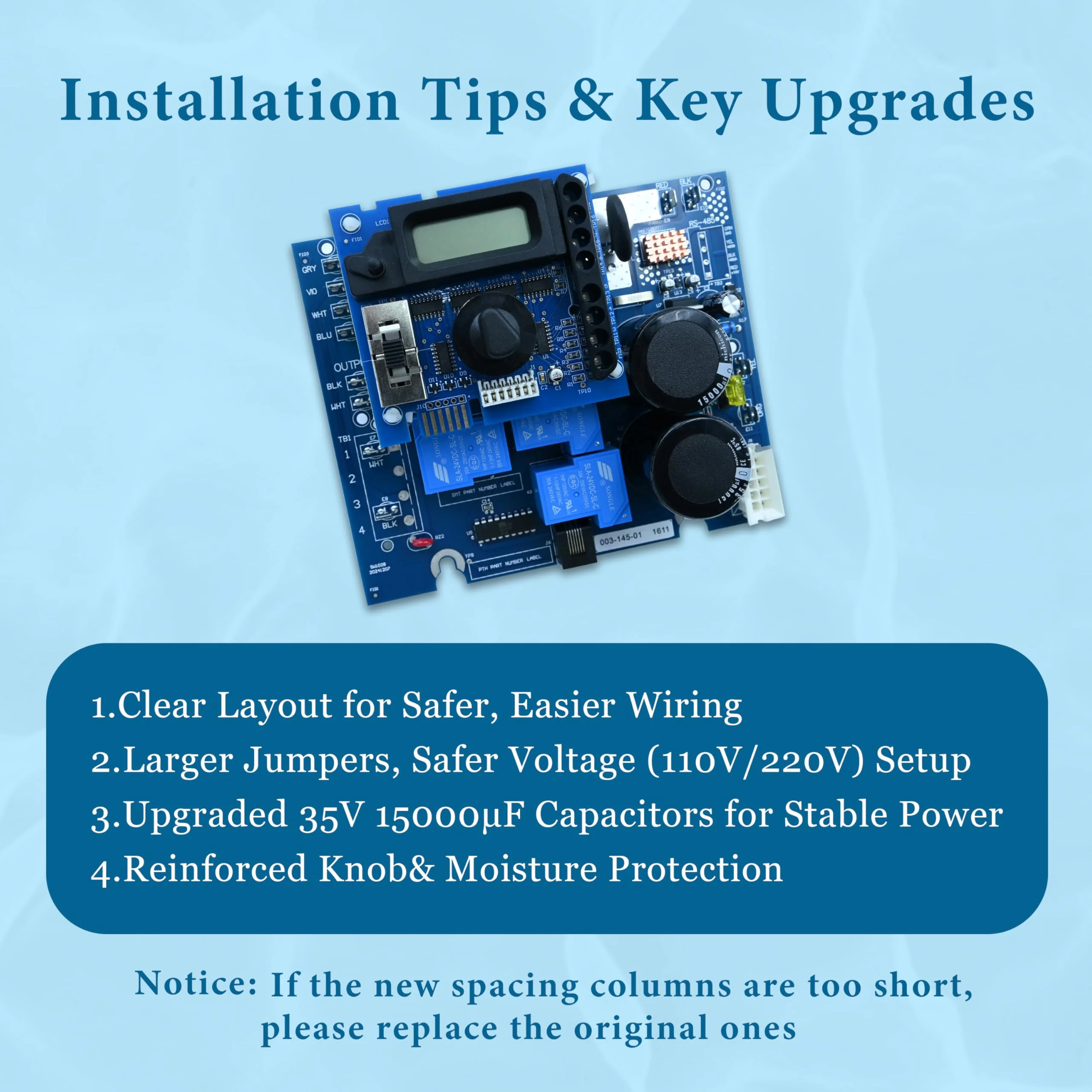 GLX-PCB-RITE Main Circuit Board & GLX-PCB-DSP Display Board,Fits The Hayward/Goldline Aqua Rite Saltwater Chlorinator,for Pool Chlorinators Replacement,Hayward aquarite Circuit Board - Image 6