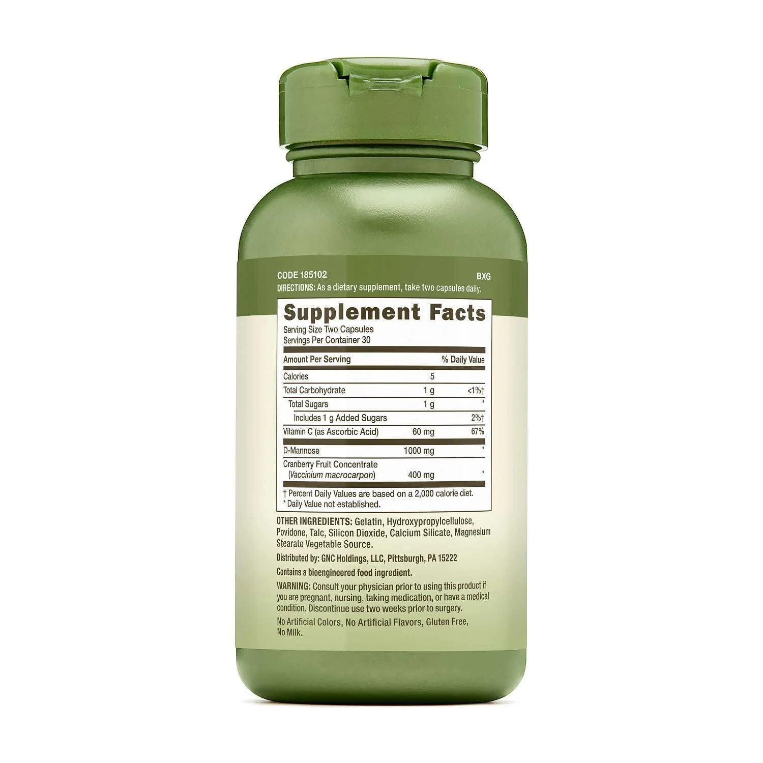 GNC Herbal Plus Cranberry D-Mannose, 60 capsules - Image 2