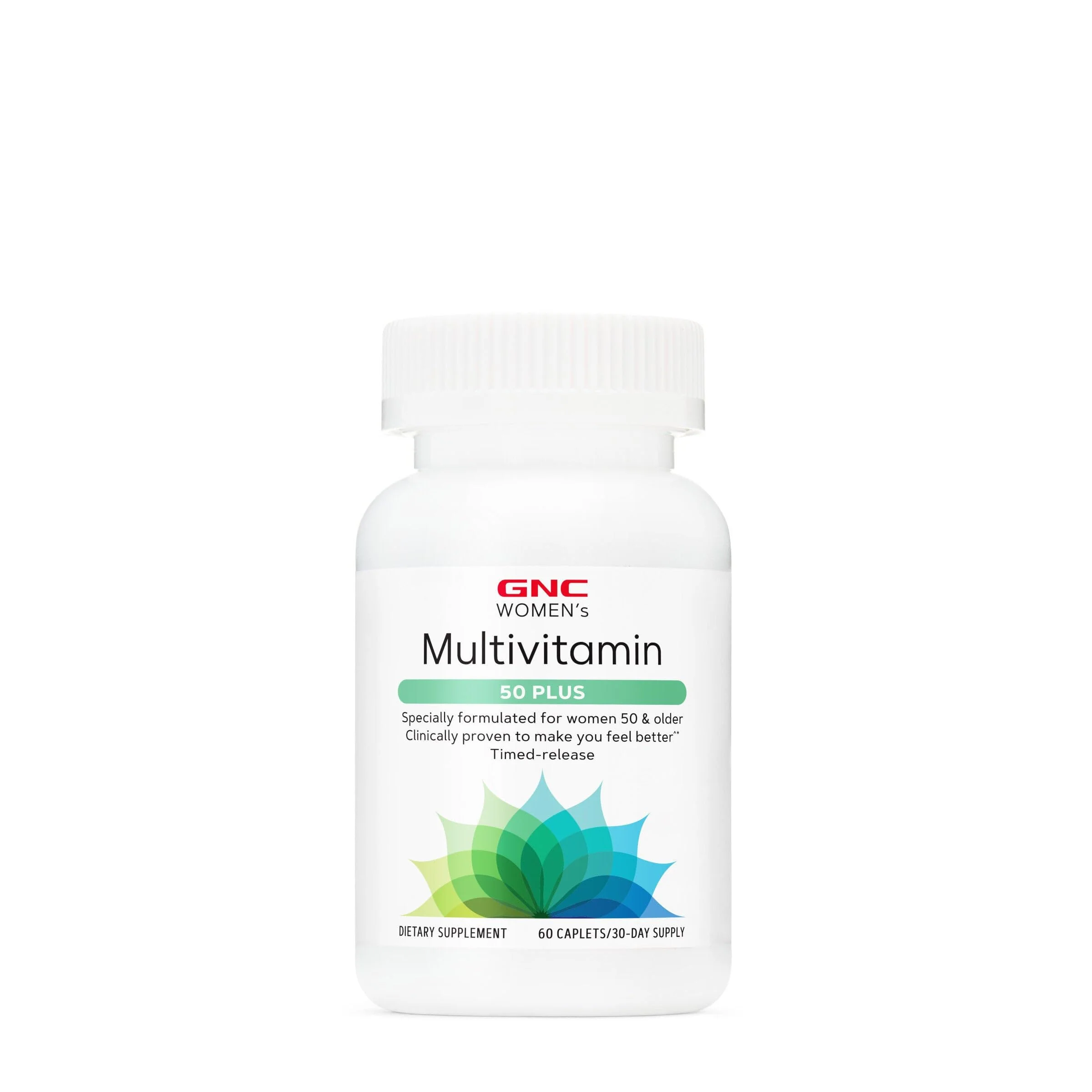 GNC Women's Multivitamin 50 Plus, Supports Bone, Eye, Memory, Brain and Skin Health with Vitamin D, Calcium and B12, Helps Increase Energy Production, 60 Caplets