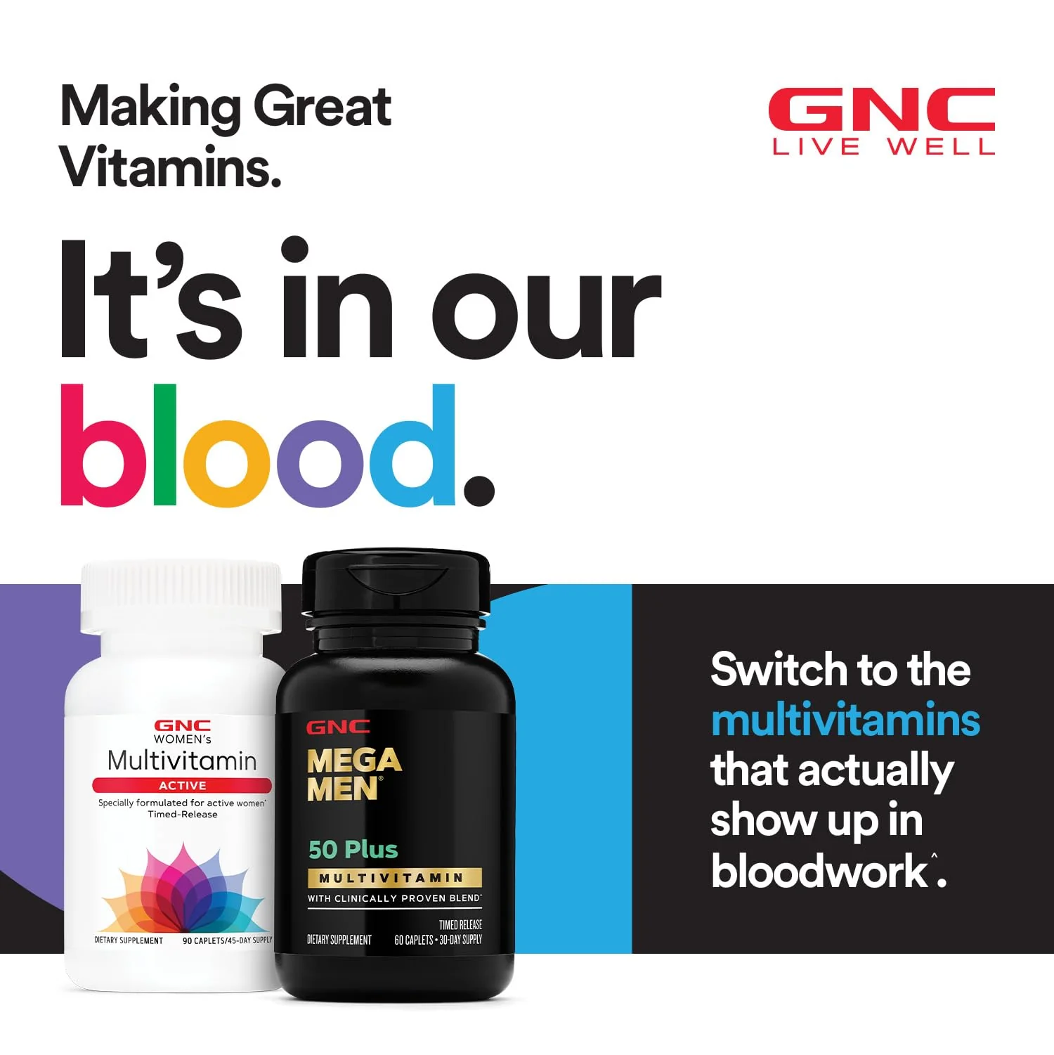 GNC Women's Multivitamin 50 Plus, Supports Bone, Eye, Memory, Brain and Skin Health with Vitamin D, Calcium and B12, Helps Increase Energy Production, 60 Caplets - Image 5
