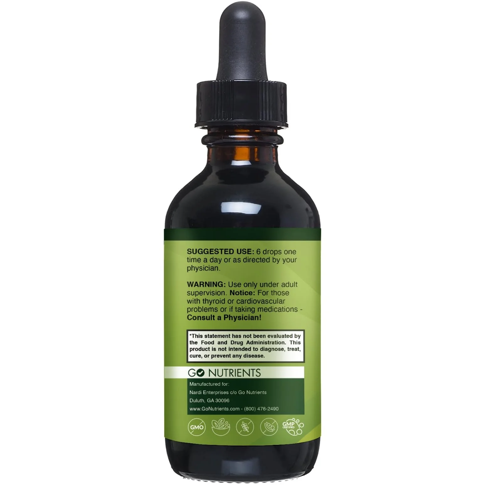 Go Nutrients Iodine Edge – Organic Nascent Iodine Liquid Supplement for Thyroid Support, Energy, Immune & Cognitive Health – High Absorption Drops - Natural Tincture for Women & Men – 1 oz - Image 2