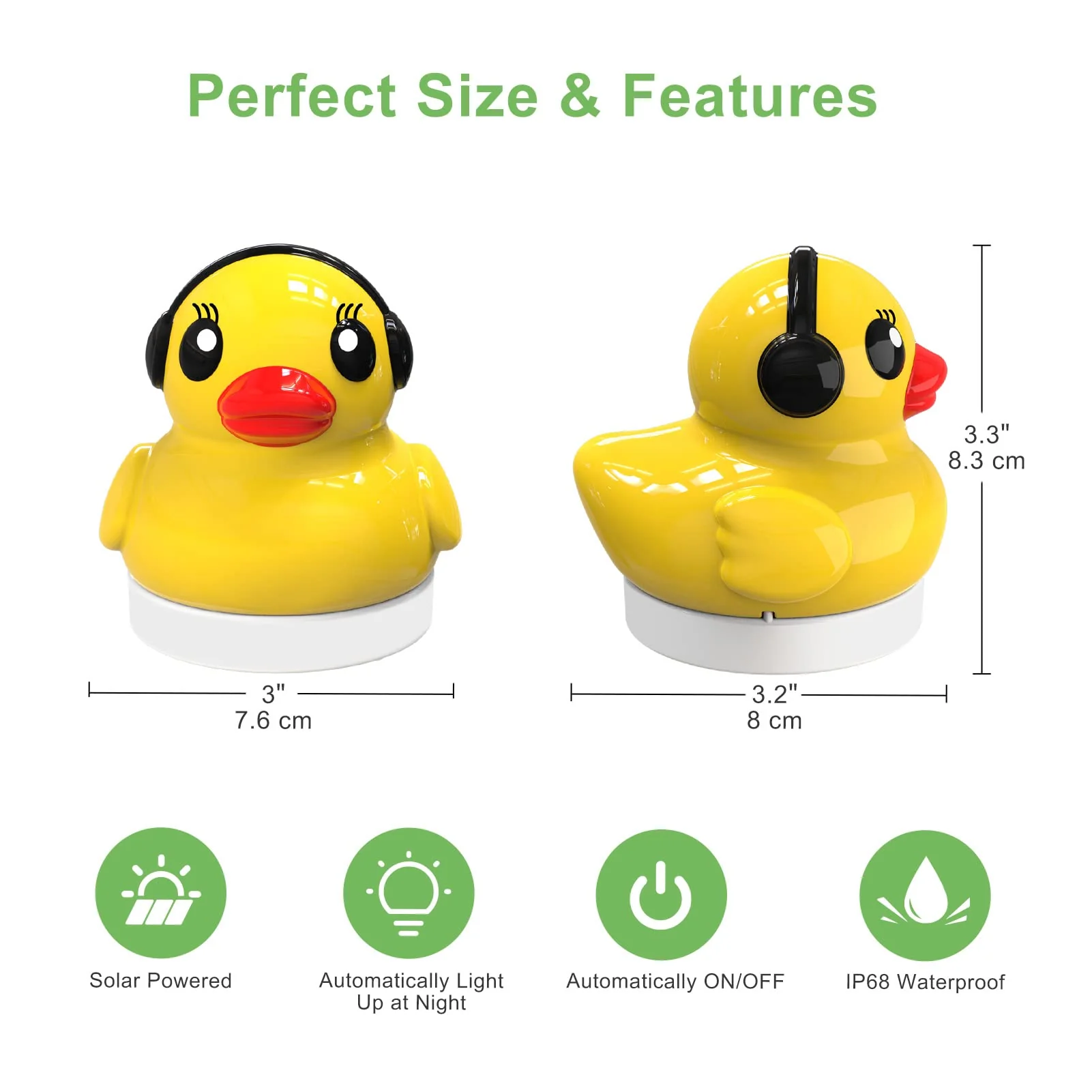 Goallim Solar Floating Pool Lights, 3" Duck Floating Pool Lights Solar Powered, IP68 Waterproof Glow in the Dark Pools Light that Float for Patio, Pond, Spa, Hot tub, Garden Party Decor - 4PCS - Image 3