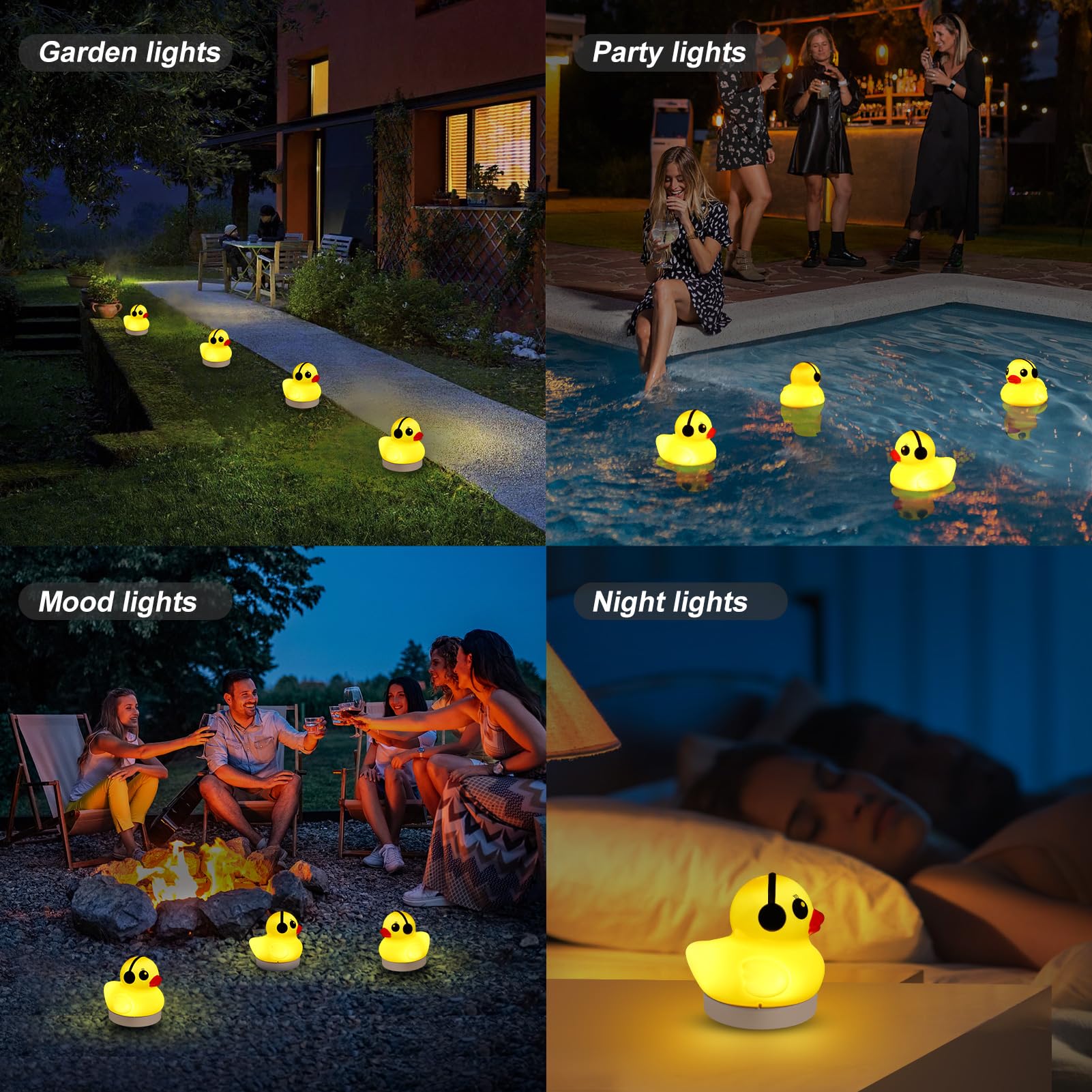 Goallim Solar Floating Pool Lights, 3" Duck Floating Pool Lights Solar Powered, IP68 Waterproof Glow in the Dark Pools Light that Float for Patio, Pond, Spa, Hot tub, Garden Party Decor - 4PCS - Image 5