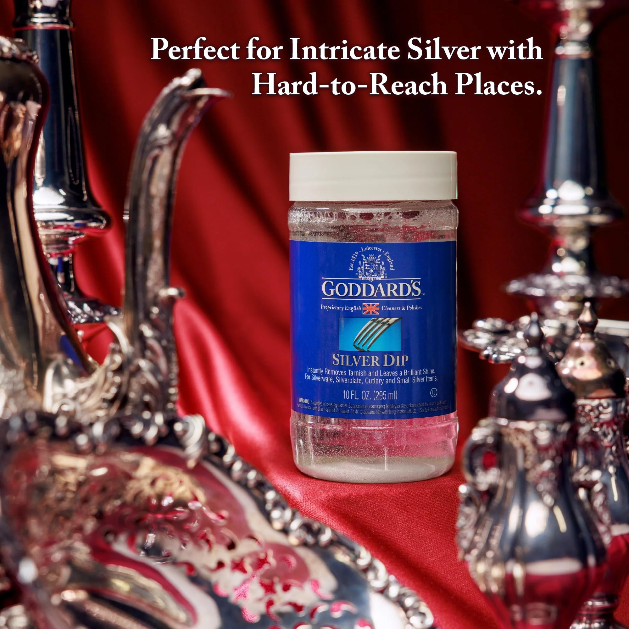 Goddard's Silver Cleaner Dip – Silver Jewelry Cleaner Solution for Hard-to-Reach Silverplate, Cutlery & Small Items – Professional Use Tarnish Remover – Silverware Cleaning Supplies (1 Gal) - Image 7