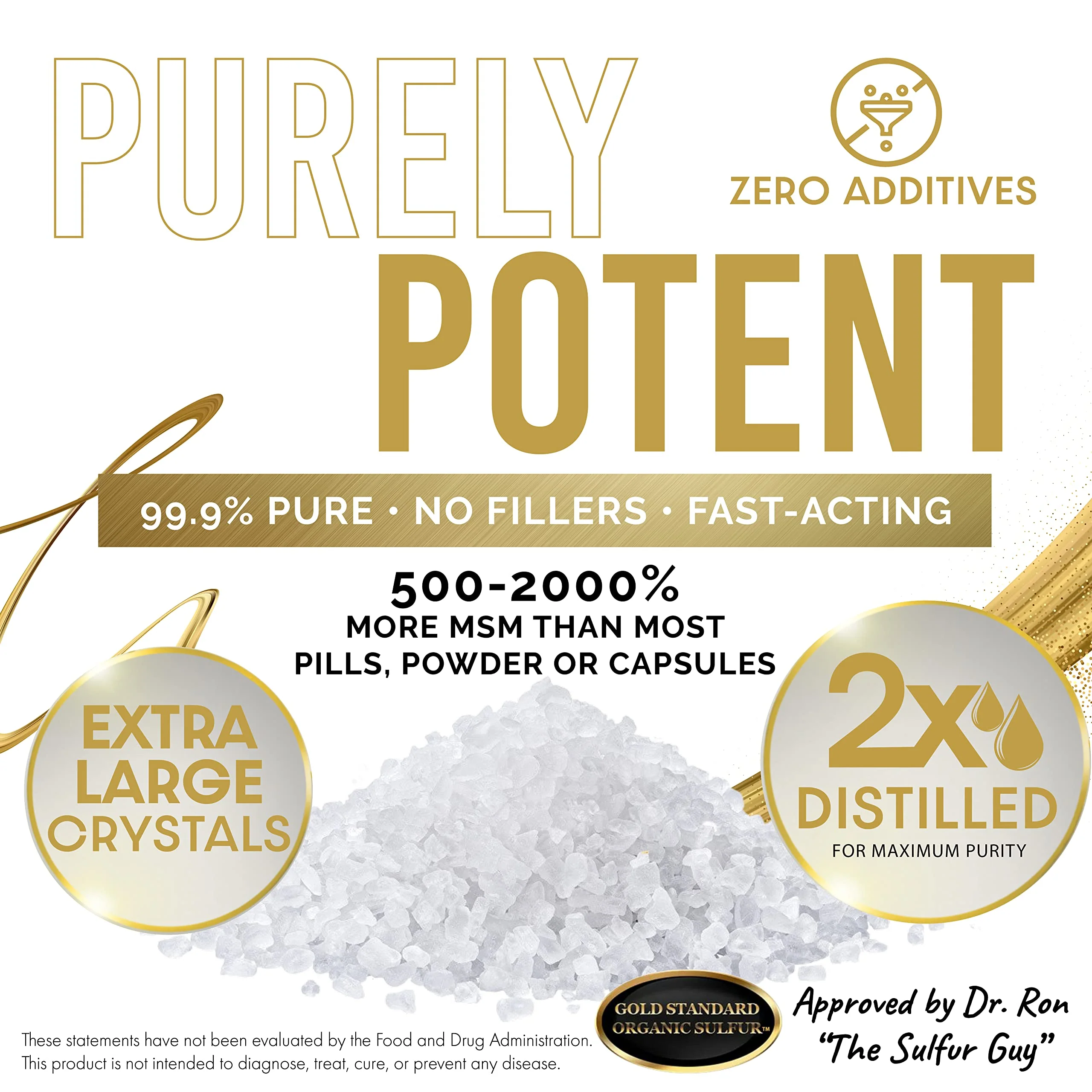 Gold Standard Organic Sulfur Crystals 1lb - 99.9% Pure MSM Crystals - High-Purity MSM Supplement Powder - Large Granular Flakes - 3rd Party Tested for Purity - Image 4