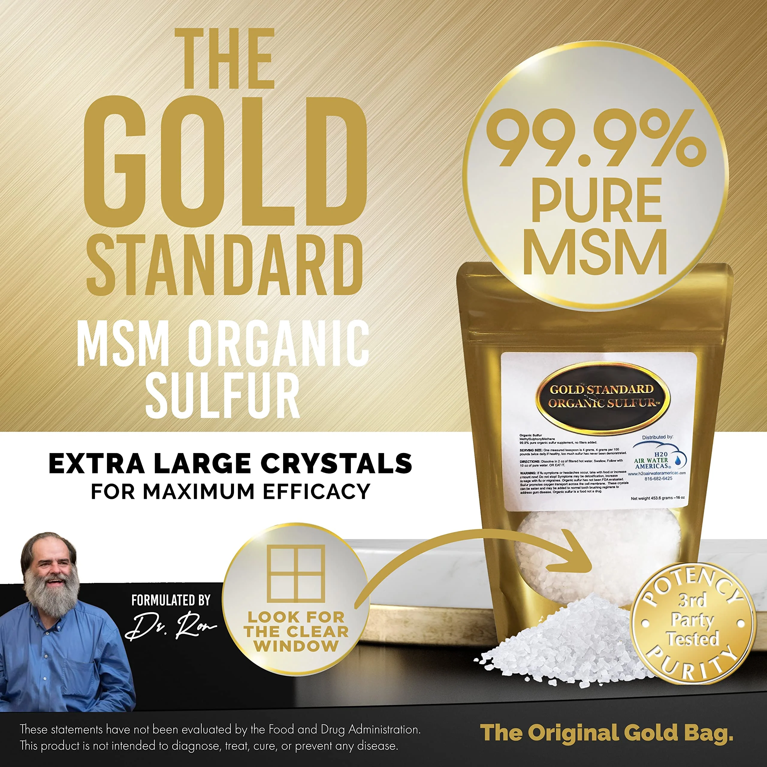 Gold Standard Organic Sulfur Crystals 2lb - 99.9% Pure MSM Crystals - High-Purity MSM Supplement Powder - Large Granular Flakes - 3rd Party Tested for Purity - Image 8