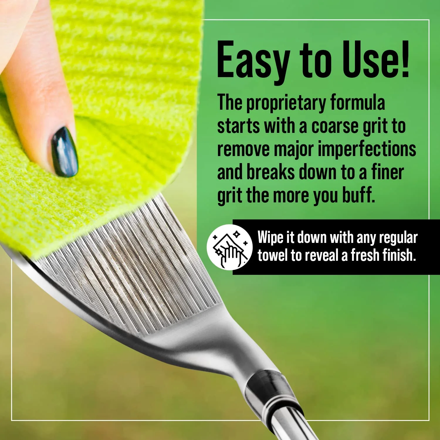 Golf Club Polish & Rust Remover – Made in USA – Instant Golf Club Cleaner & Scratch Remover Cream – 8 oz Golf Club Polish Compound, Groove Cleaner & Golf Club Polishing Kit – Shine, Protect & Restore - Image 3